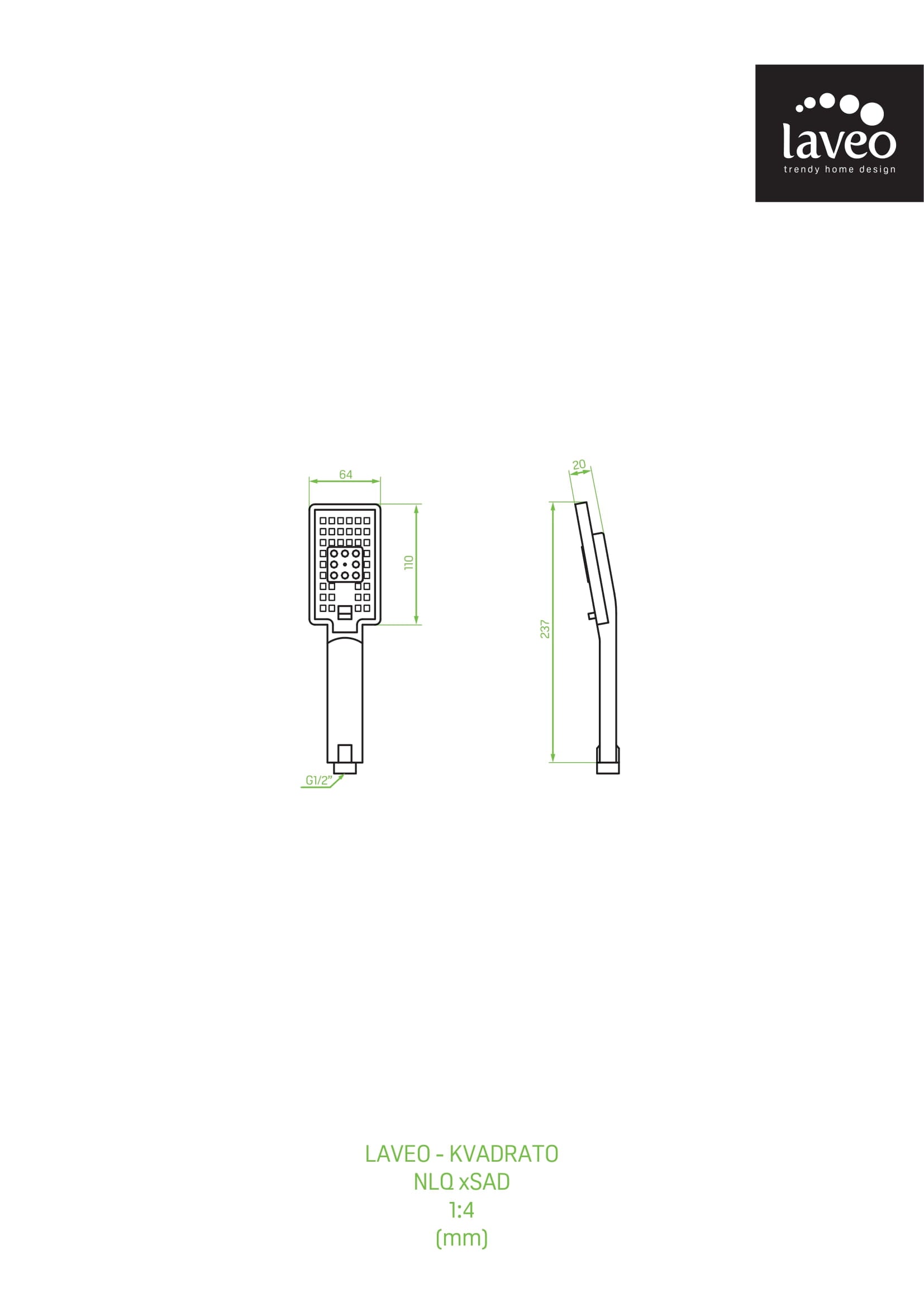 Słuchawka natryskowa Laveo Kvadrato