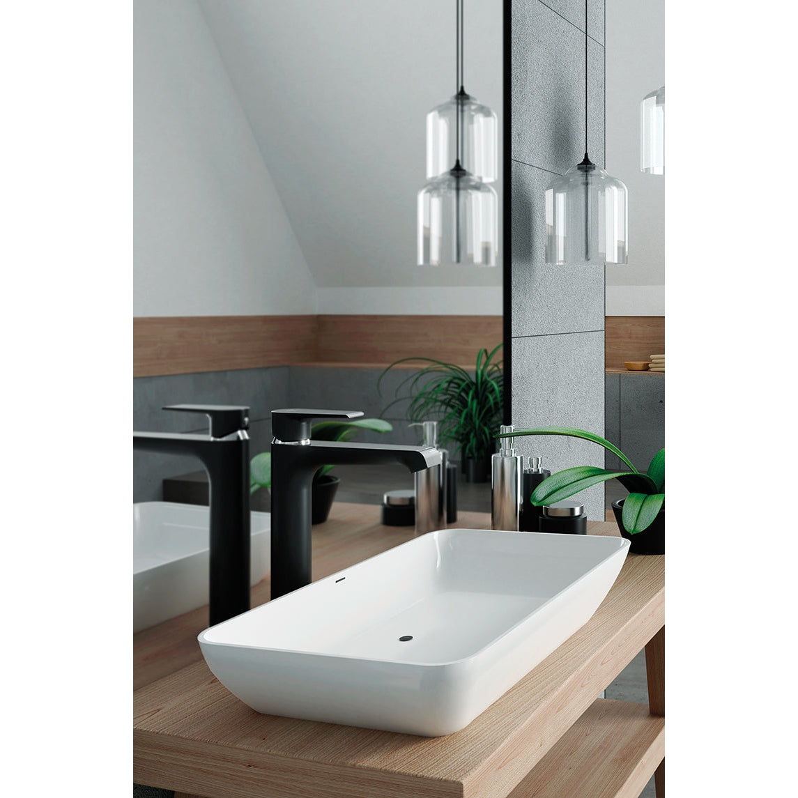 Bateria umywalkowa stojąca nablatowa Laveo Largo