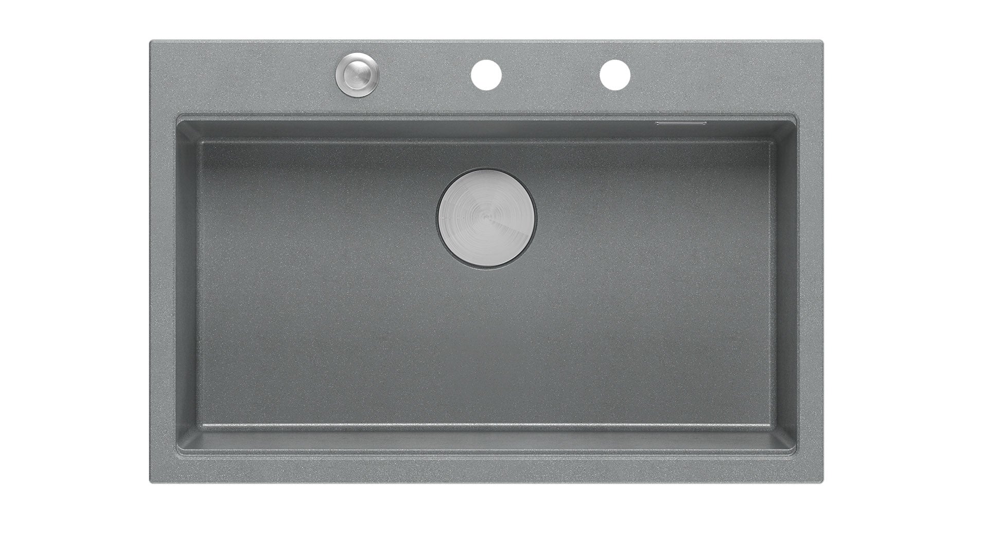 Zestaw zlewozmywak granitowy Quadron MARC szary/silver stone elementy stalowe dodatki