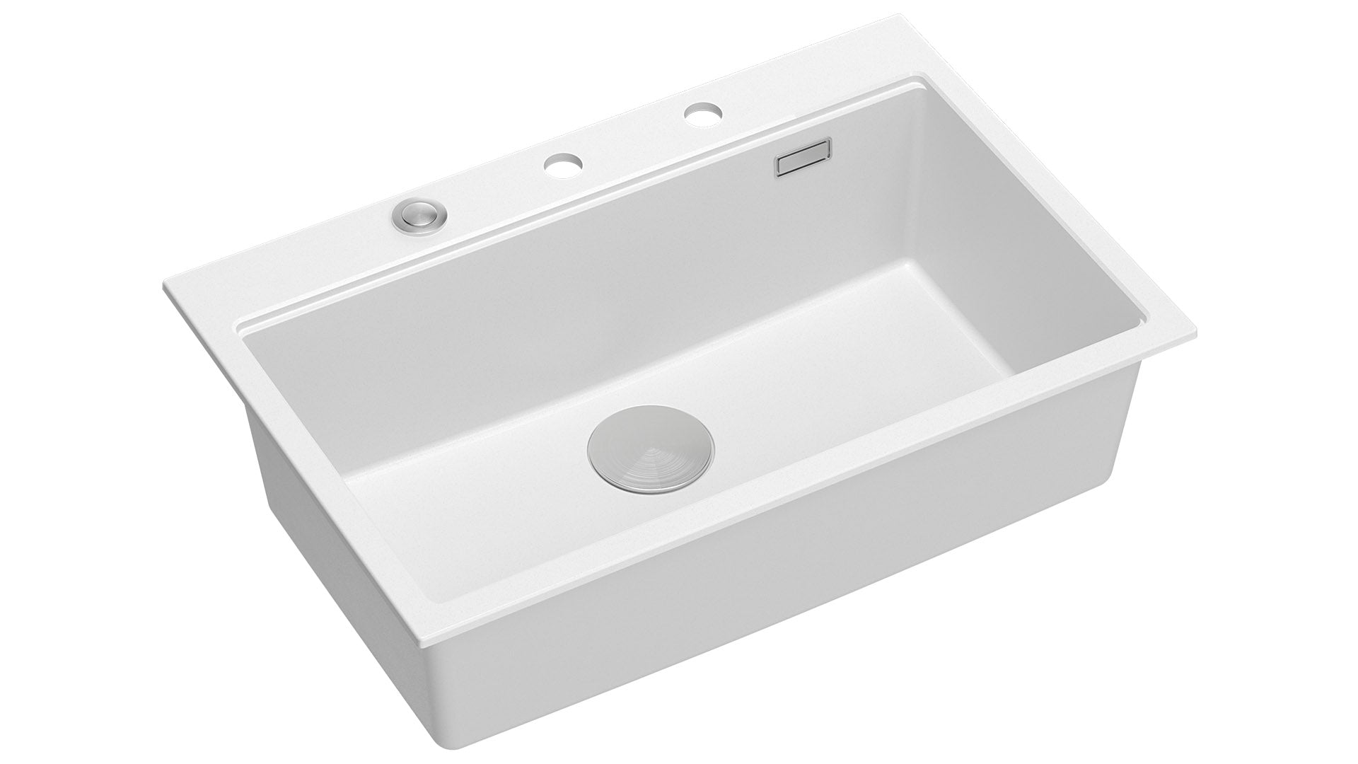 Zestaw zlewozmywak granitowy Quadron MARC biały/snow white elementy stalowe, dodatki