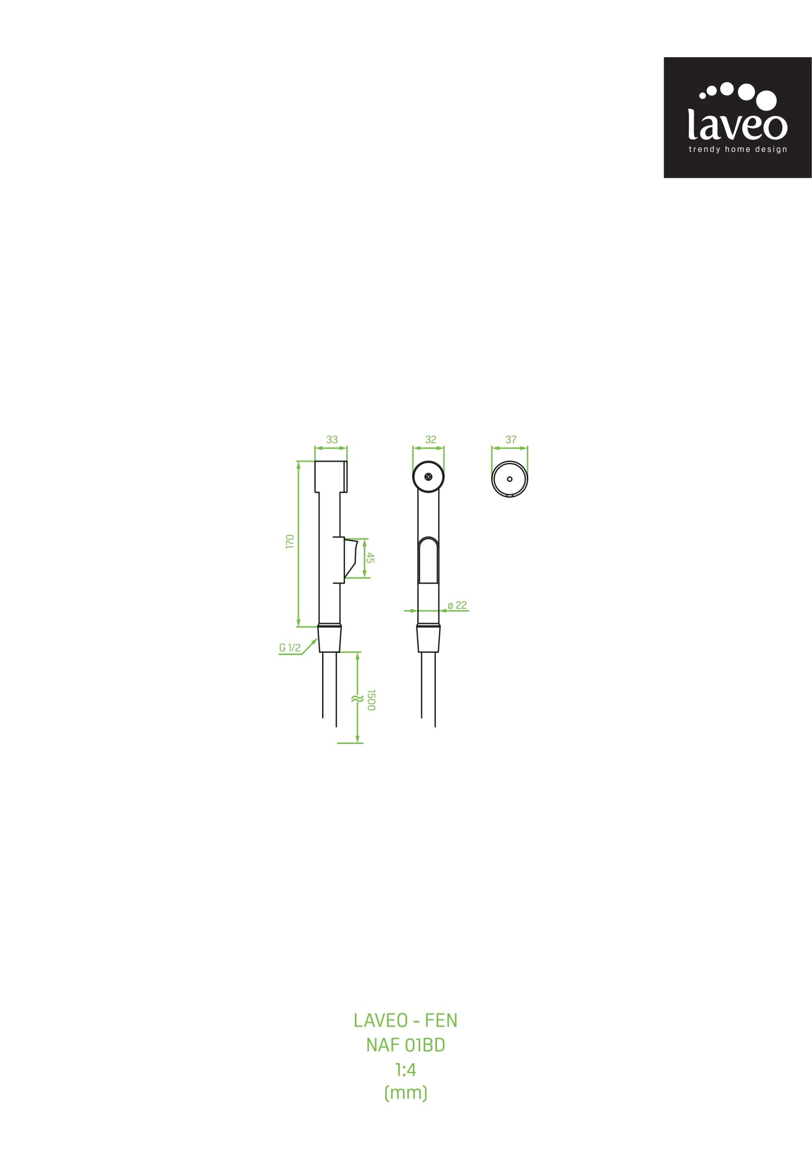 Bateria bidetowa typu bidetta Laveo Fen chrom