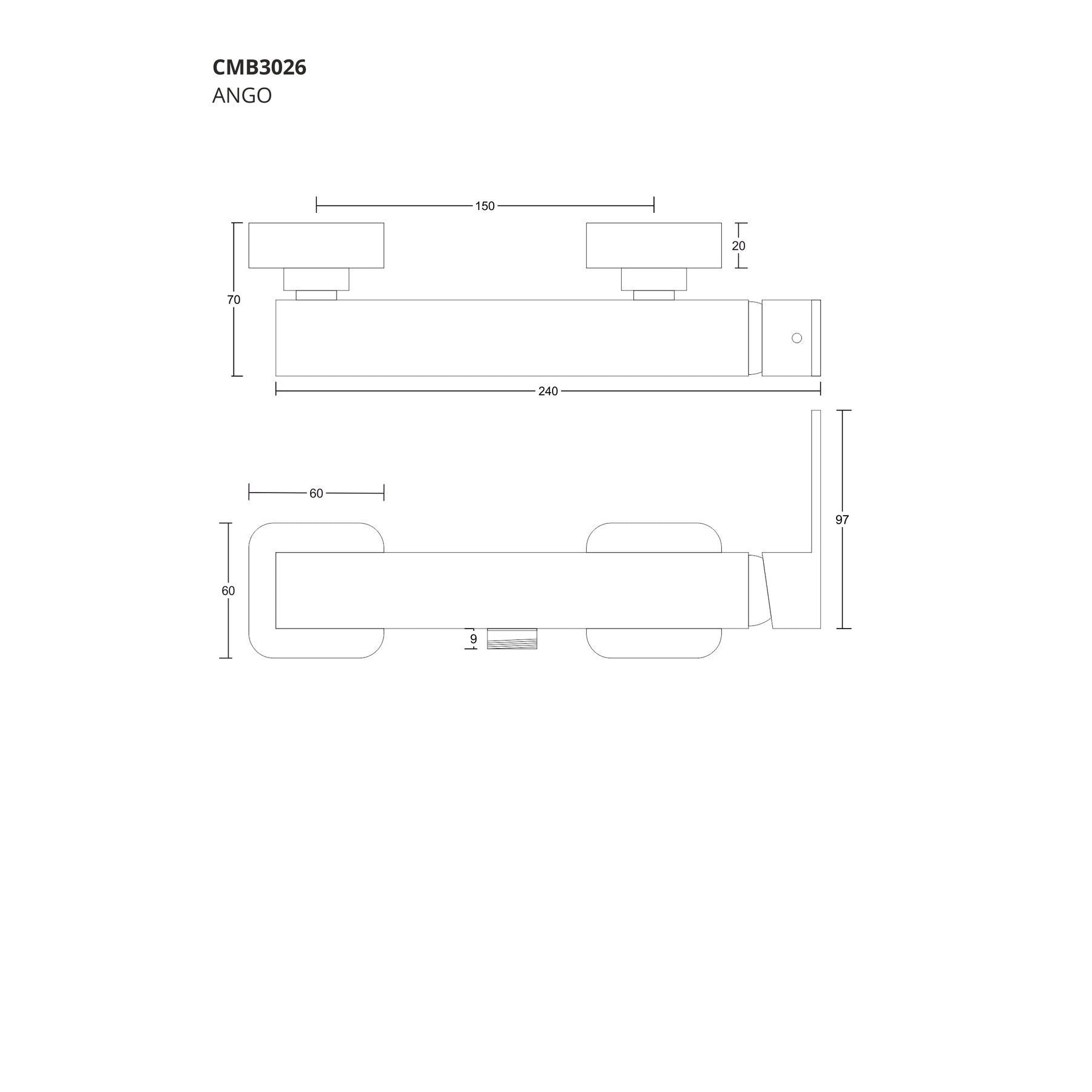 Bateria prysznicowa Corsan CMB3026 Ango