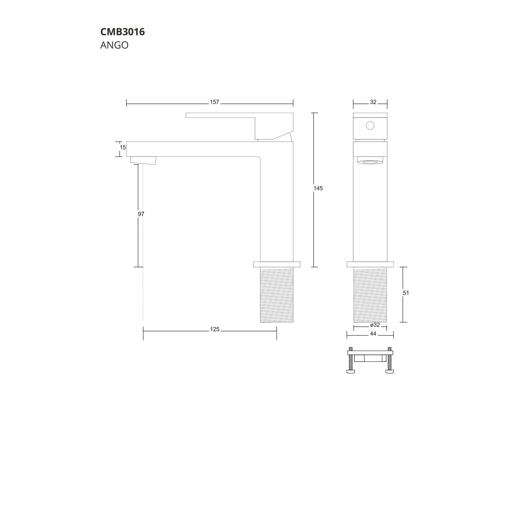 Bateria umywalkowa Corsan CMB3016 Ango