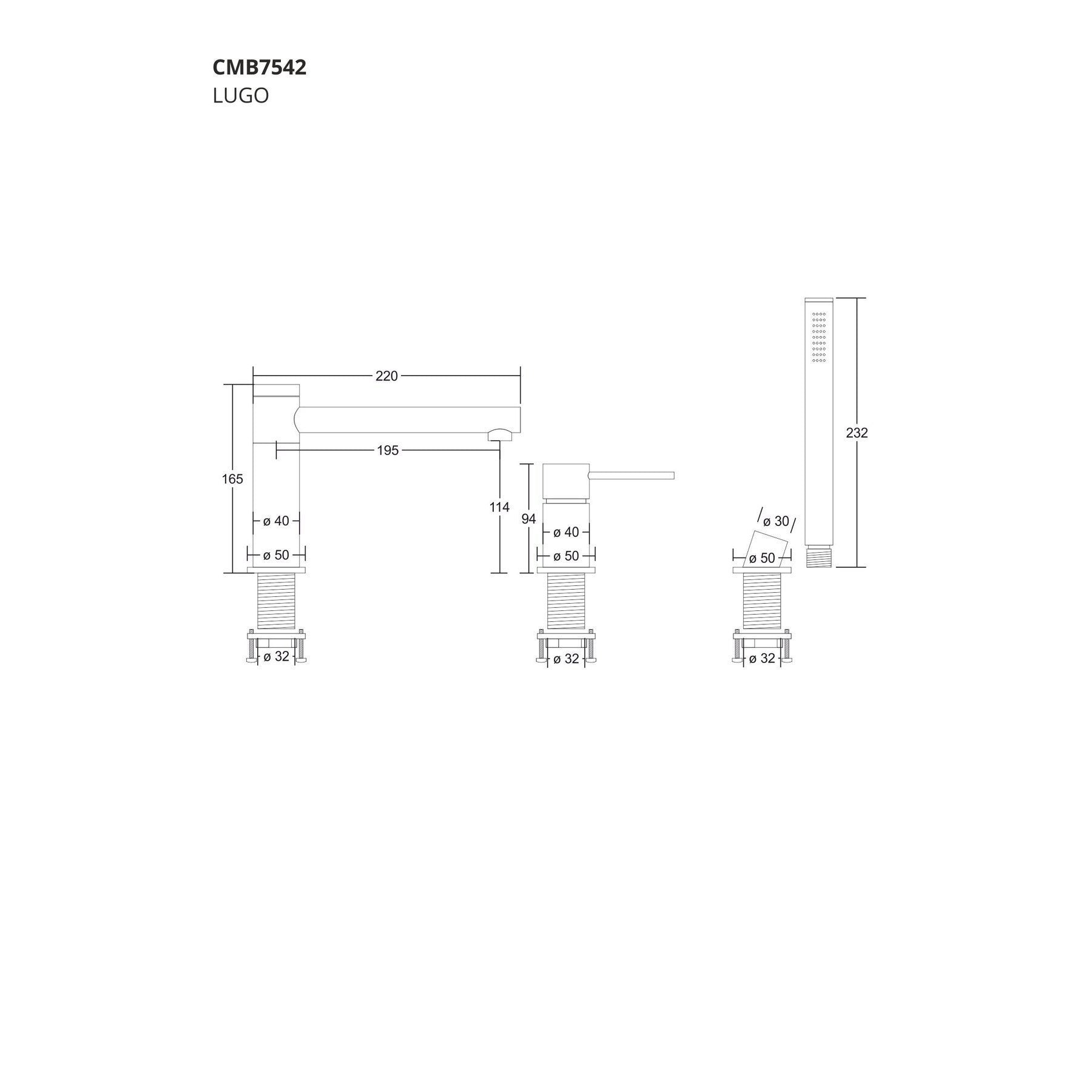 Bateria wannowa otworowa Corsan CMB7542 Lugo