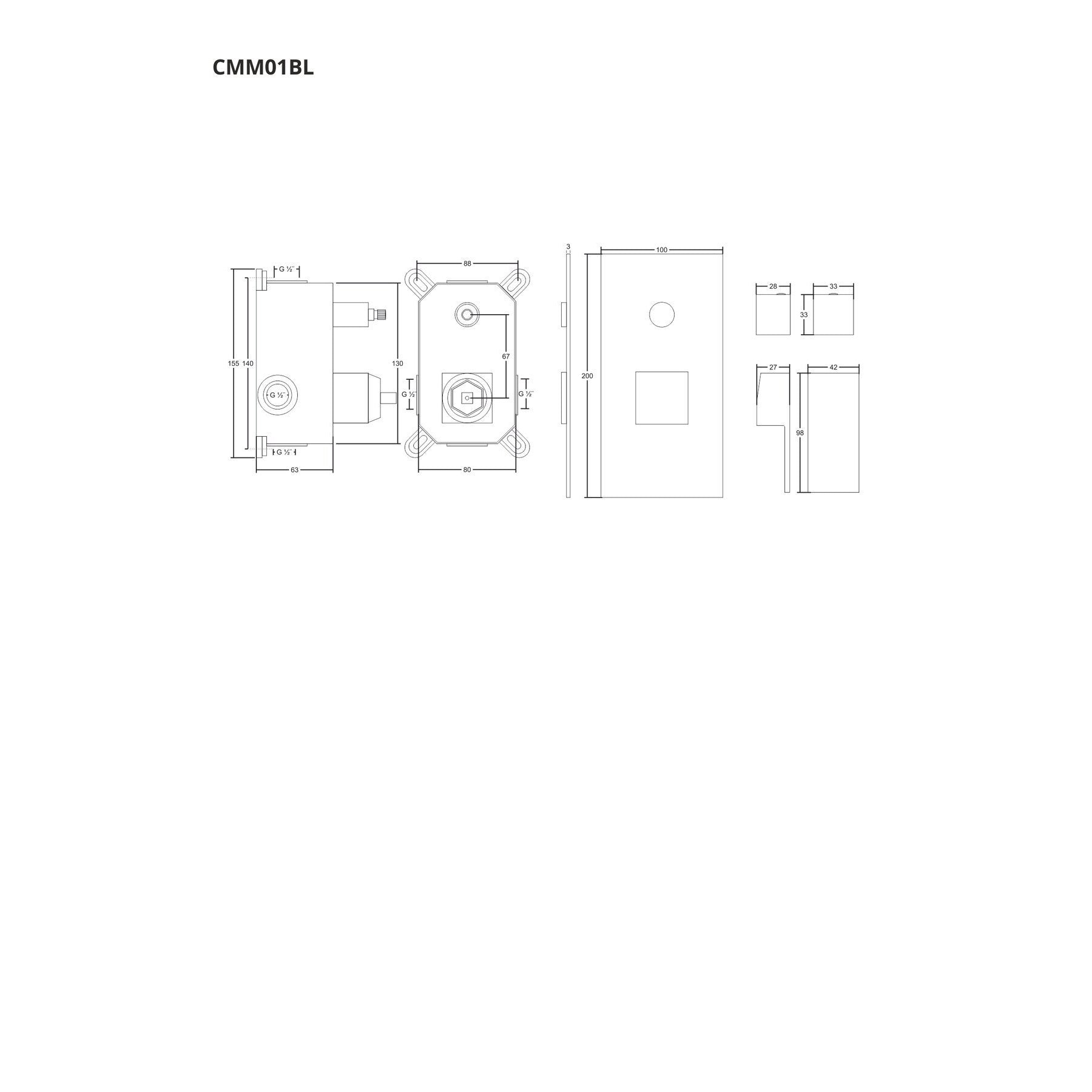 Prysznicowa bateria podtynkowa Corsan CMM01
