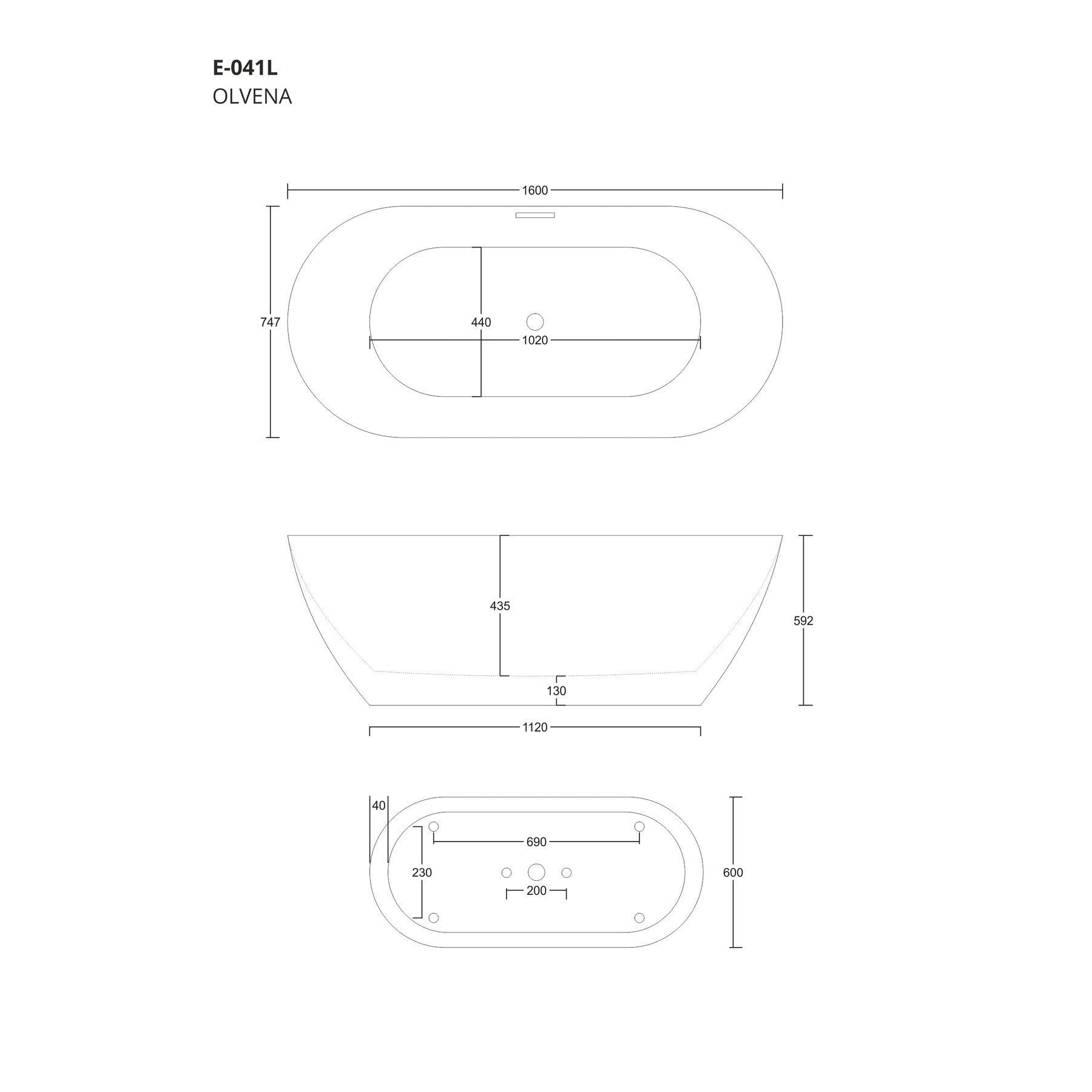 Wanna wolnostojąca Corsan E041 Olvena