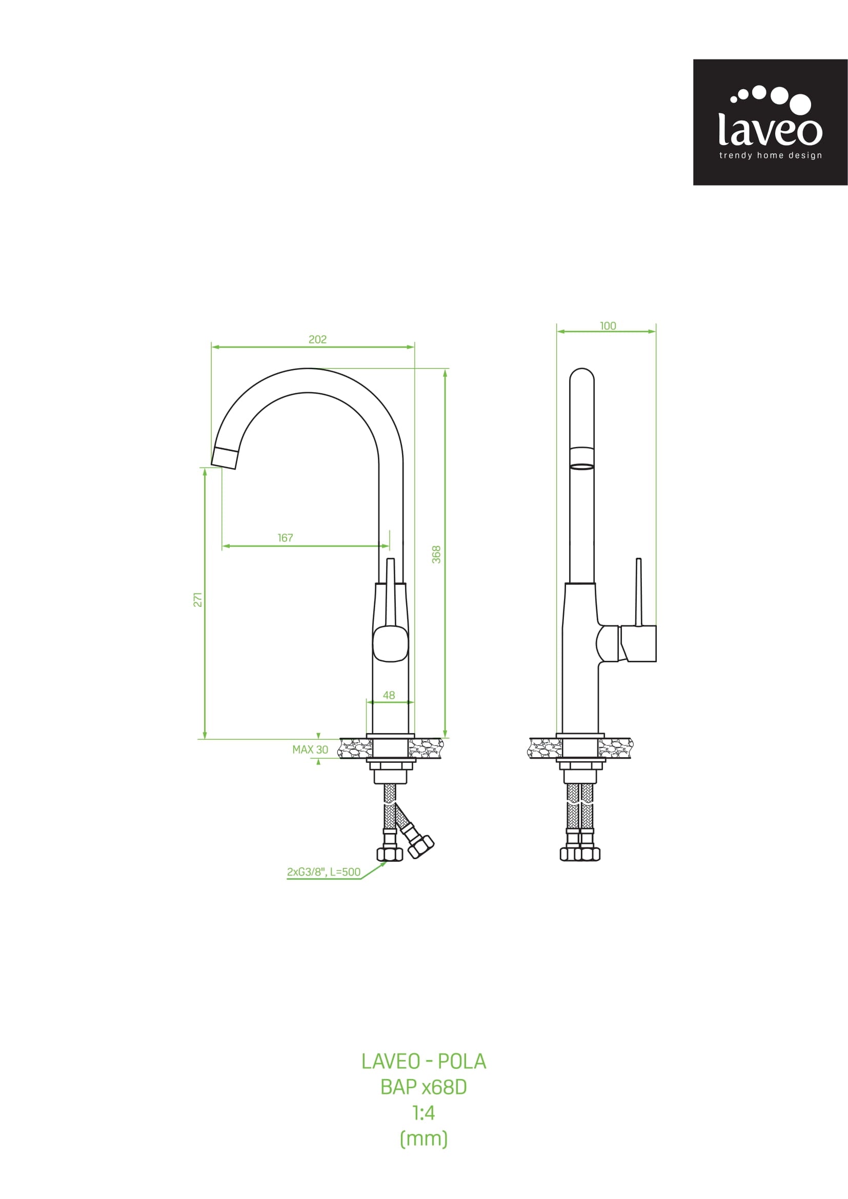 Bateria kuchenna stojąca Laveo Pola