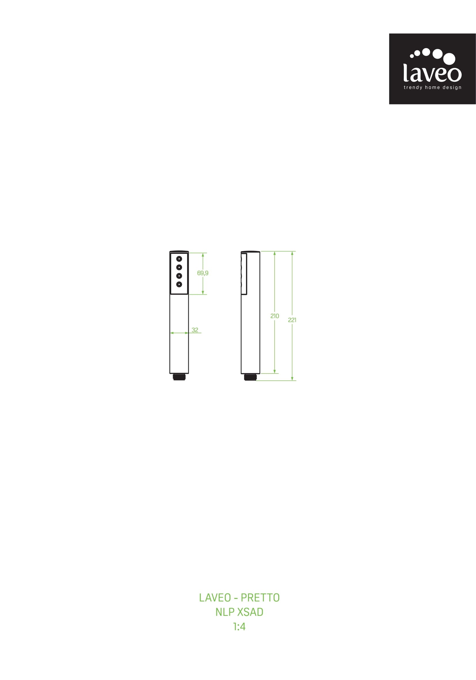 Słuchawka natryskowa Laveo Pretto