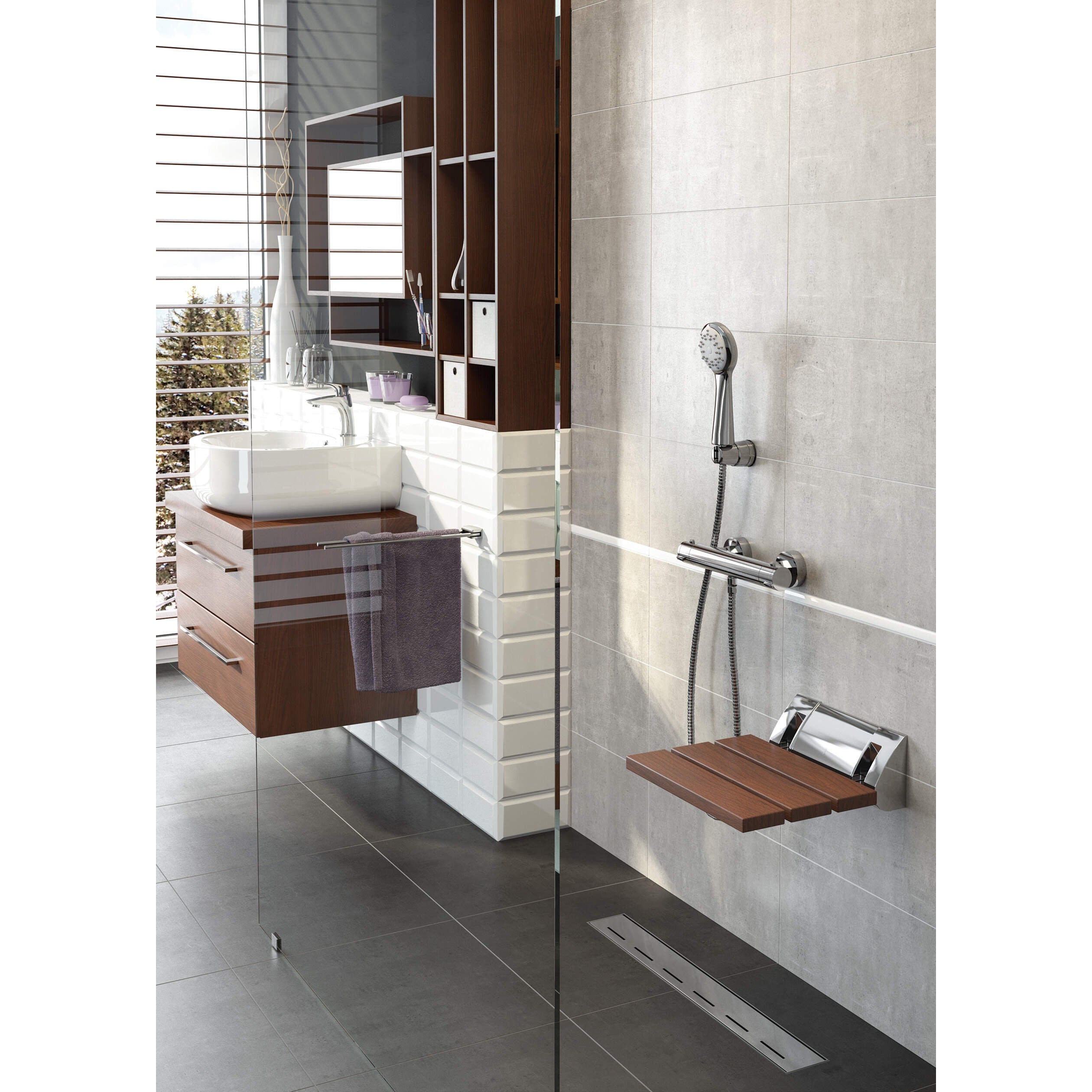 Siedzisko ścienne składane Deante Vital NIV_451P 3