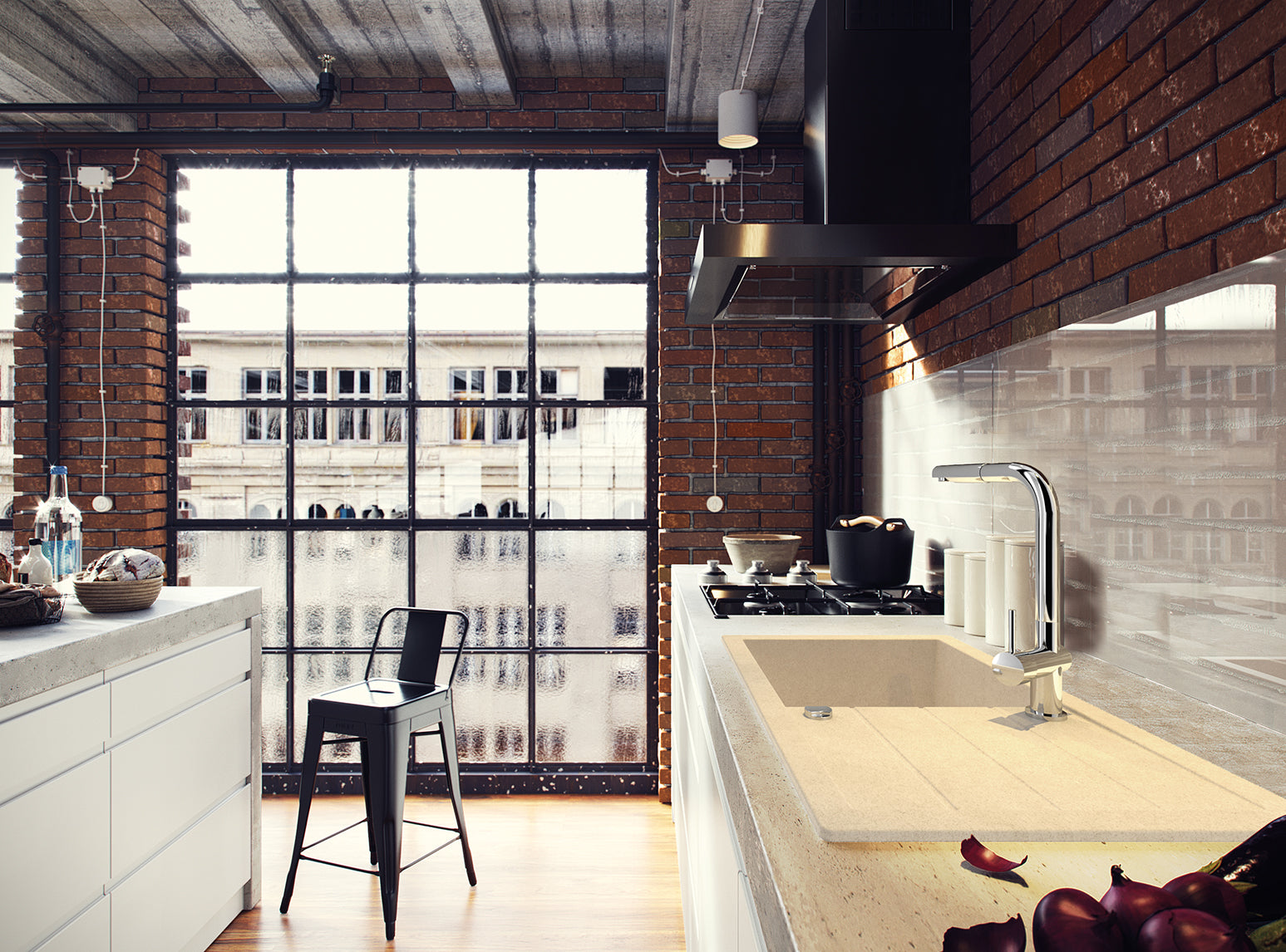 Bateria kuchenna stojąca z wyciąganą wylewką Laveo Luna