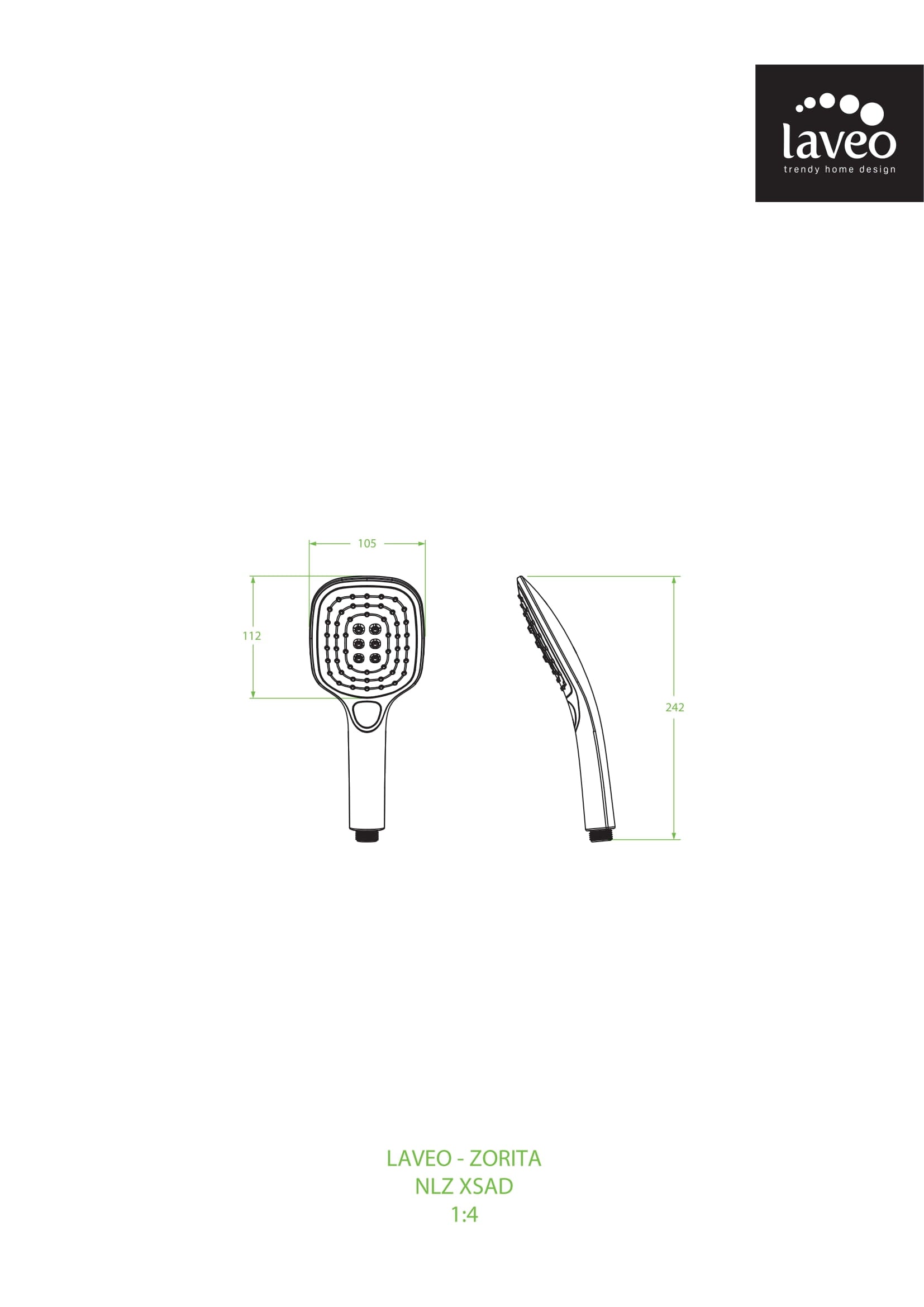 Słuchawka natryskowa Laveo Zorita