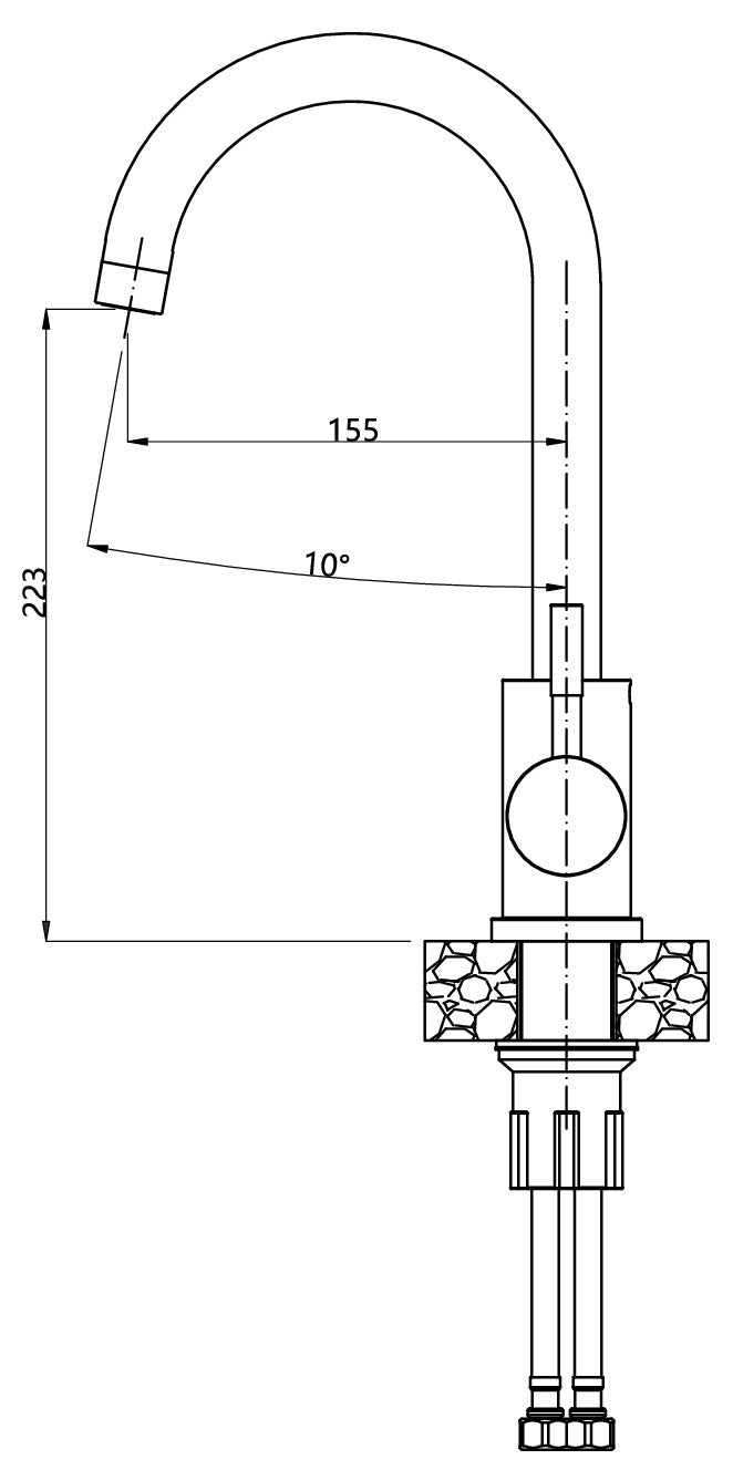 Zlewozmywak stalowy jednokomorowy Quadron Luke 100 z baterią kuchenną