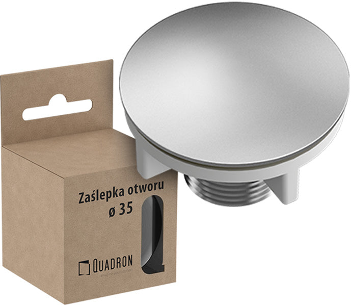 Zaślepka do otworu pod baterię/dozownik STAL SZCZOTKOWANA Ø 44 mm