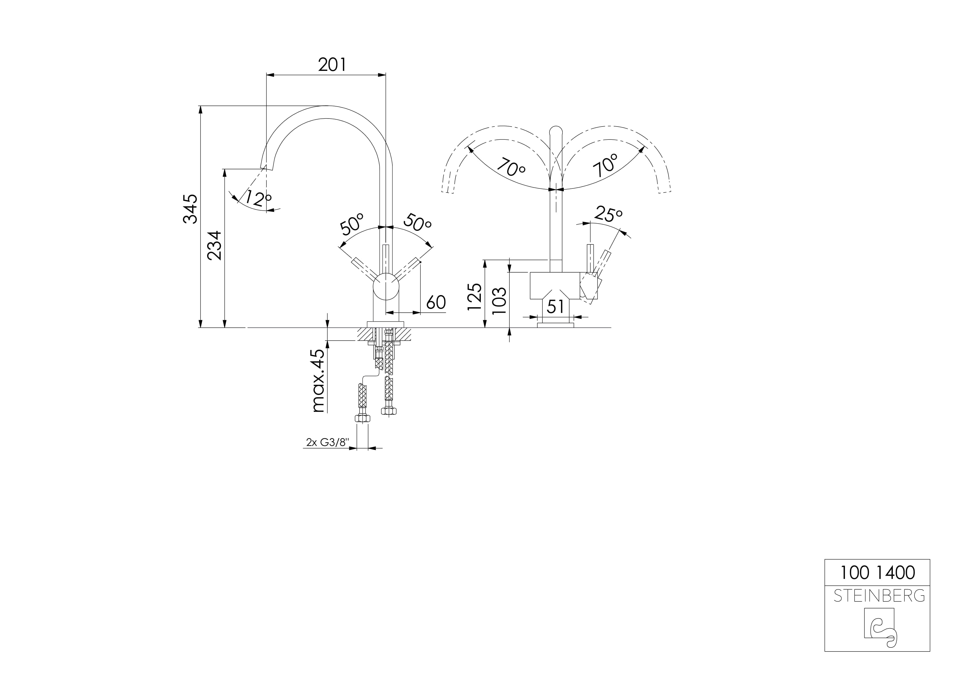 Bateria kuchenna Steinberg Seria 100 1400