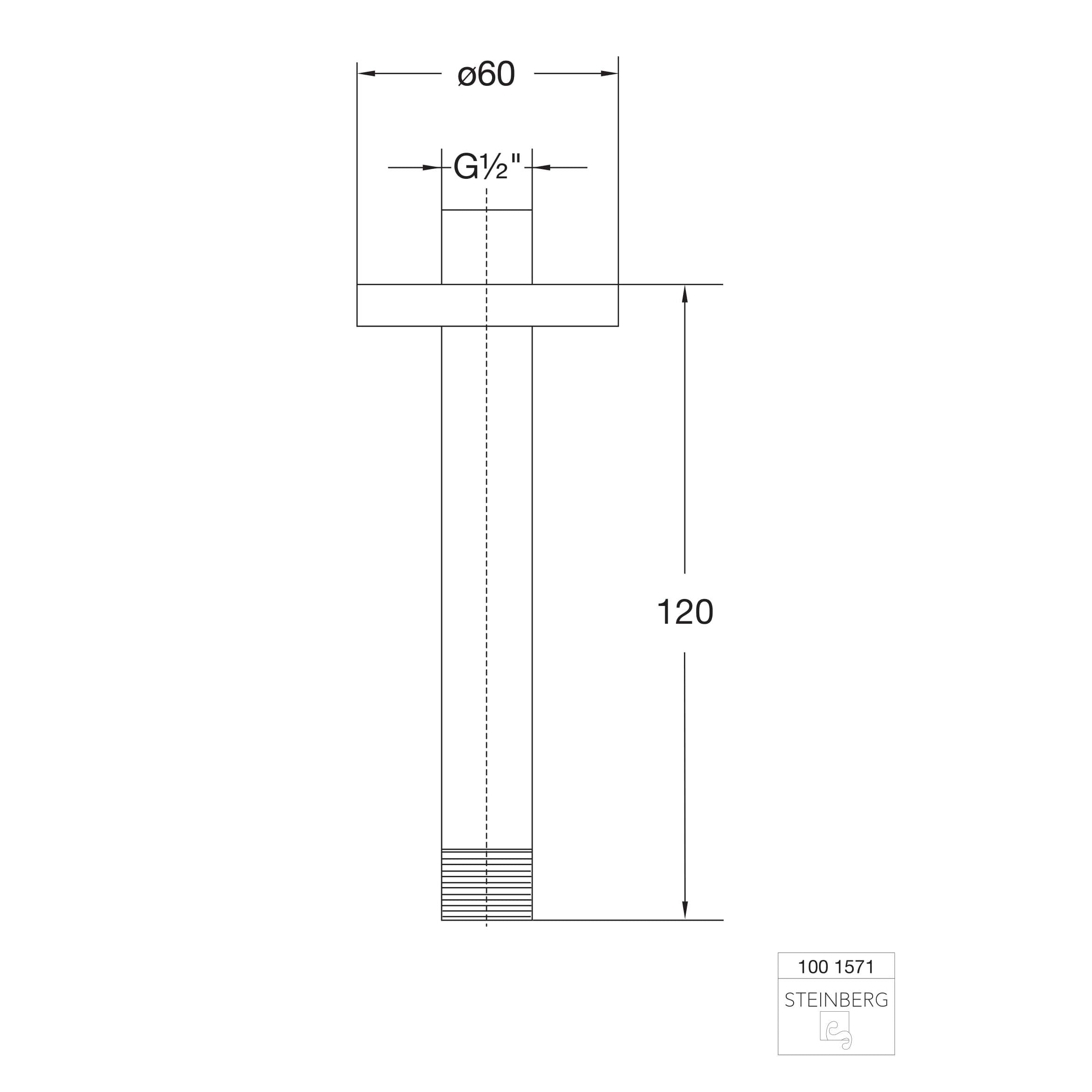 Ramię deszczownicy sufitowe Steinberg Seria 100 1571, 120 mm