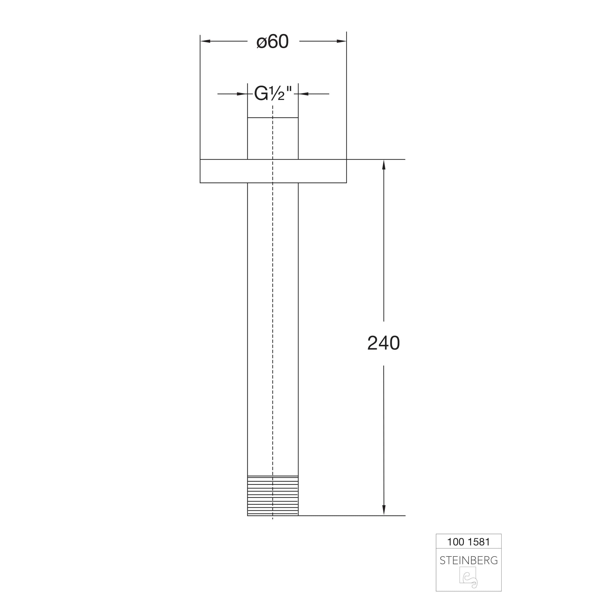 Ramię deszczownicy sufitowe Steinberg Seria 100 1581, 240 mm