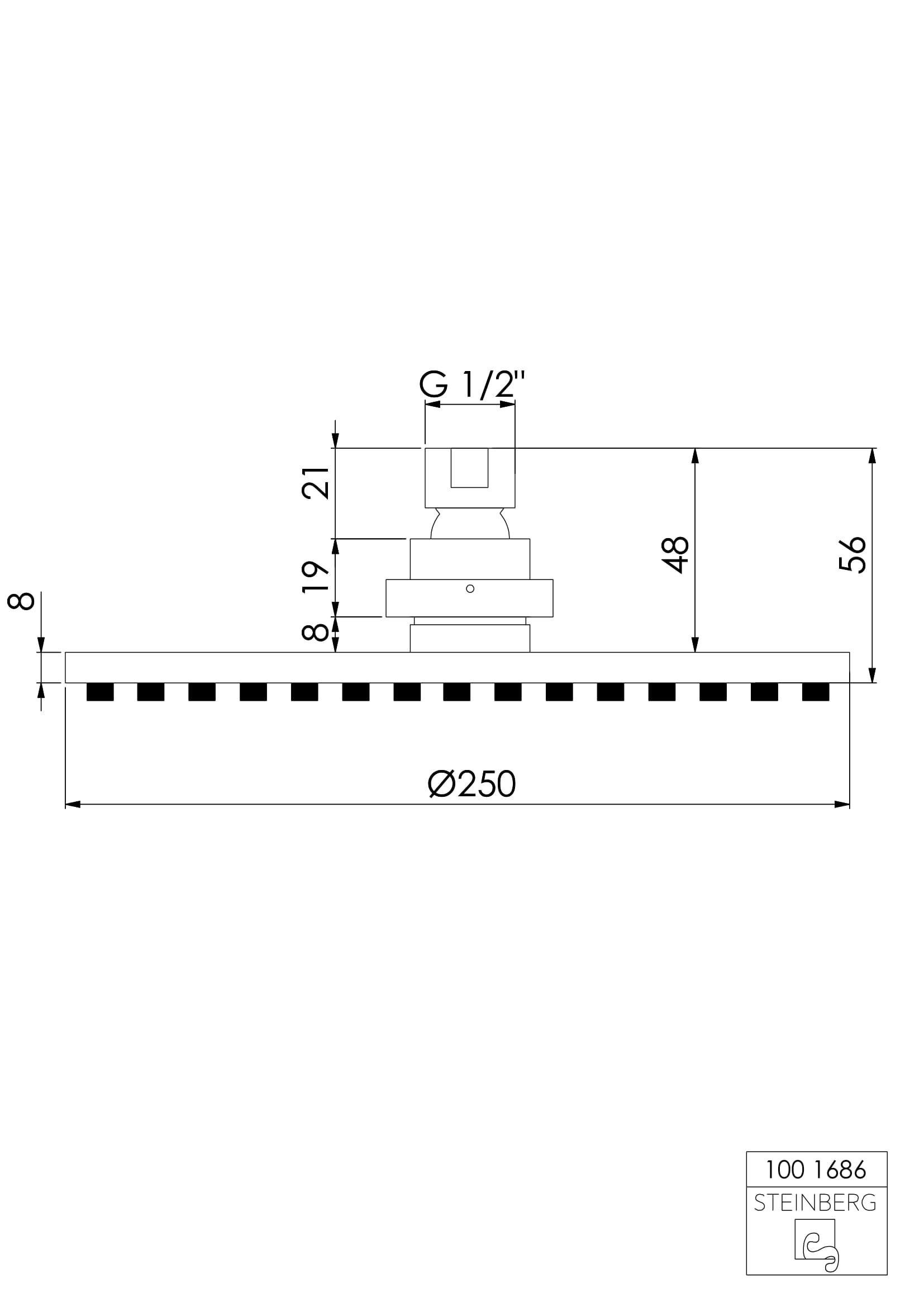 Deszczownica Steinberg Seria 100 1686, okrągła Ø 250 mm