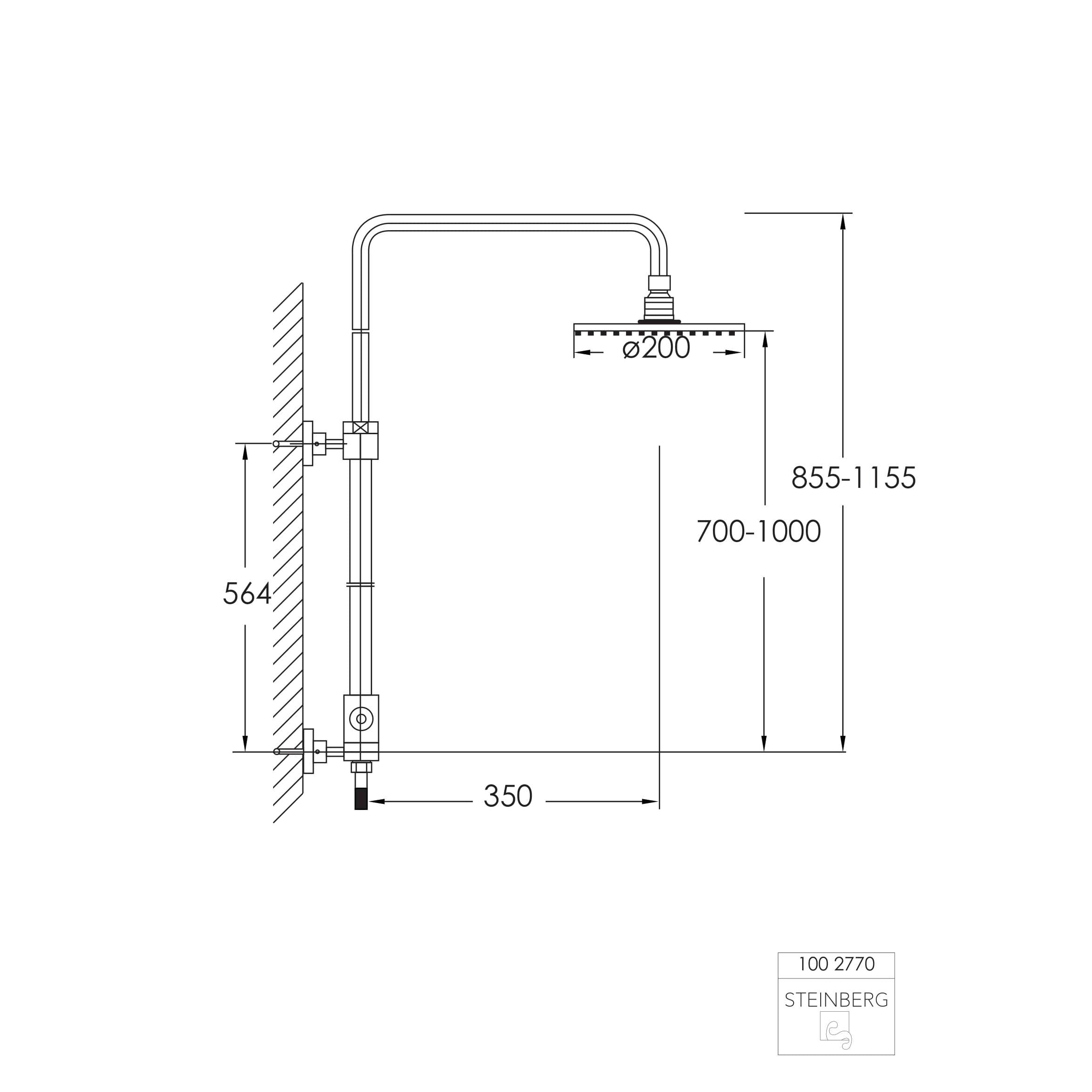 Kolumna prysznicowa Steinberg Seria 100 2770, bez baterii
