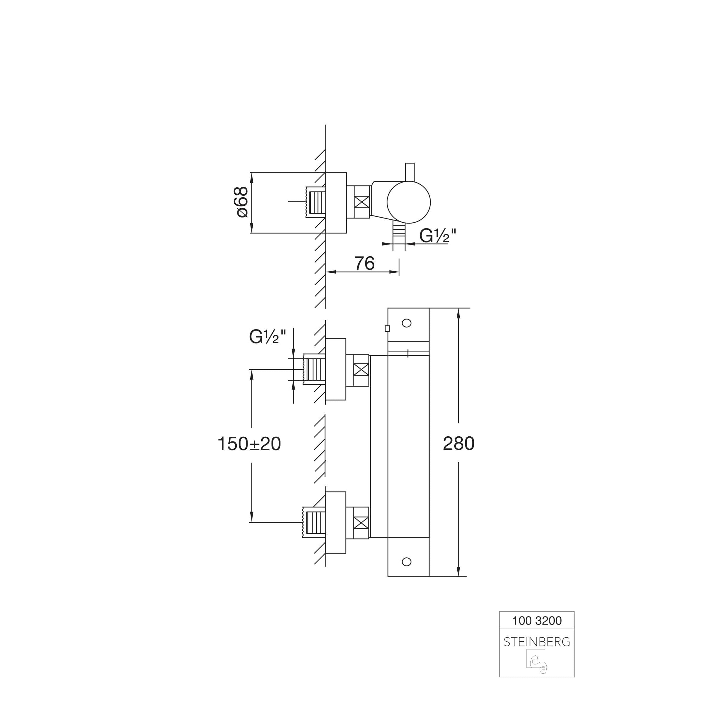 Bateria prysznicowa Steinberg Seria 100 3200, termostat