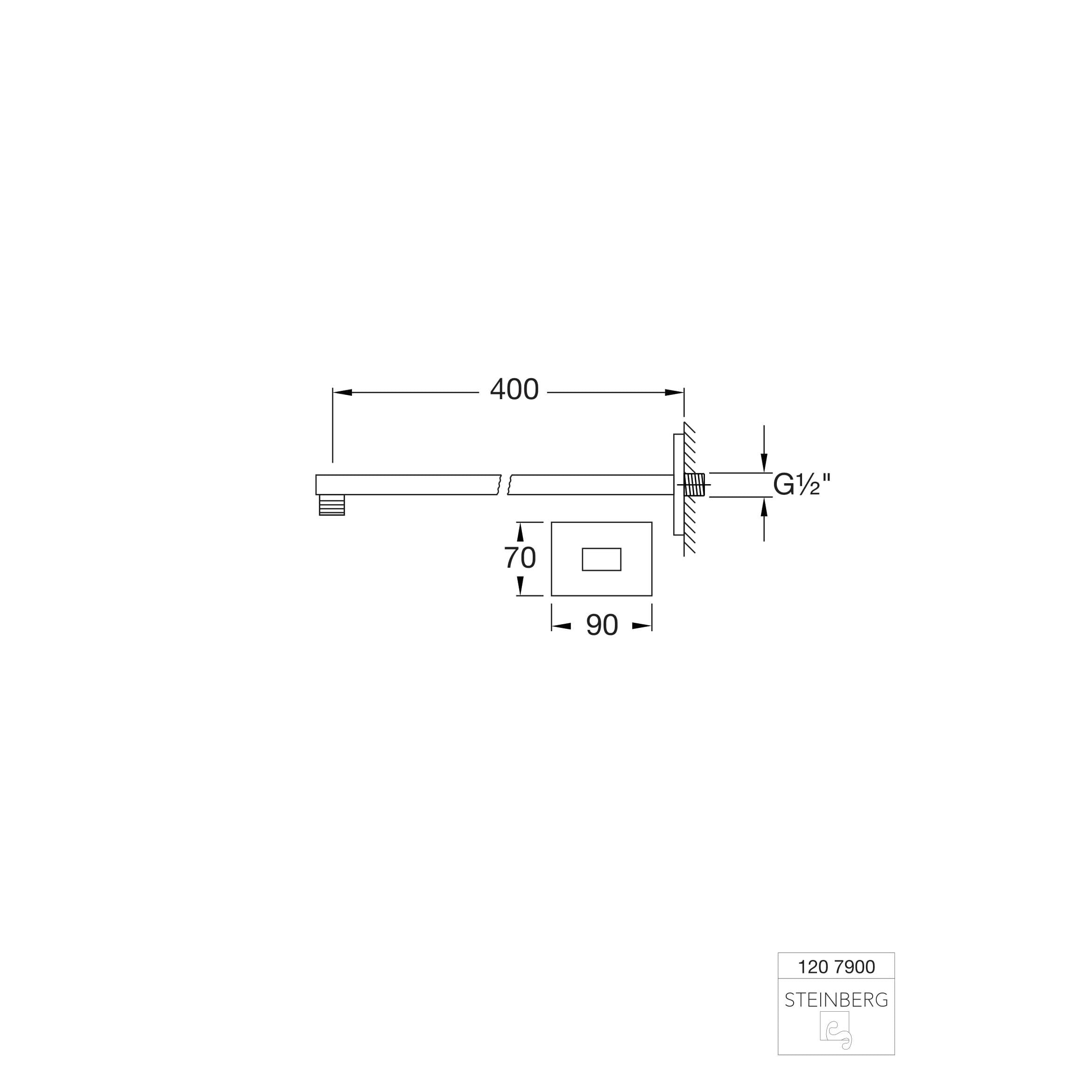 Ramię deszczownicy Steinberg Seria 120 7900, montaż ścienny