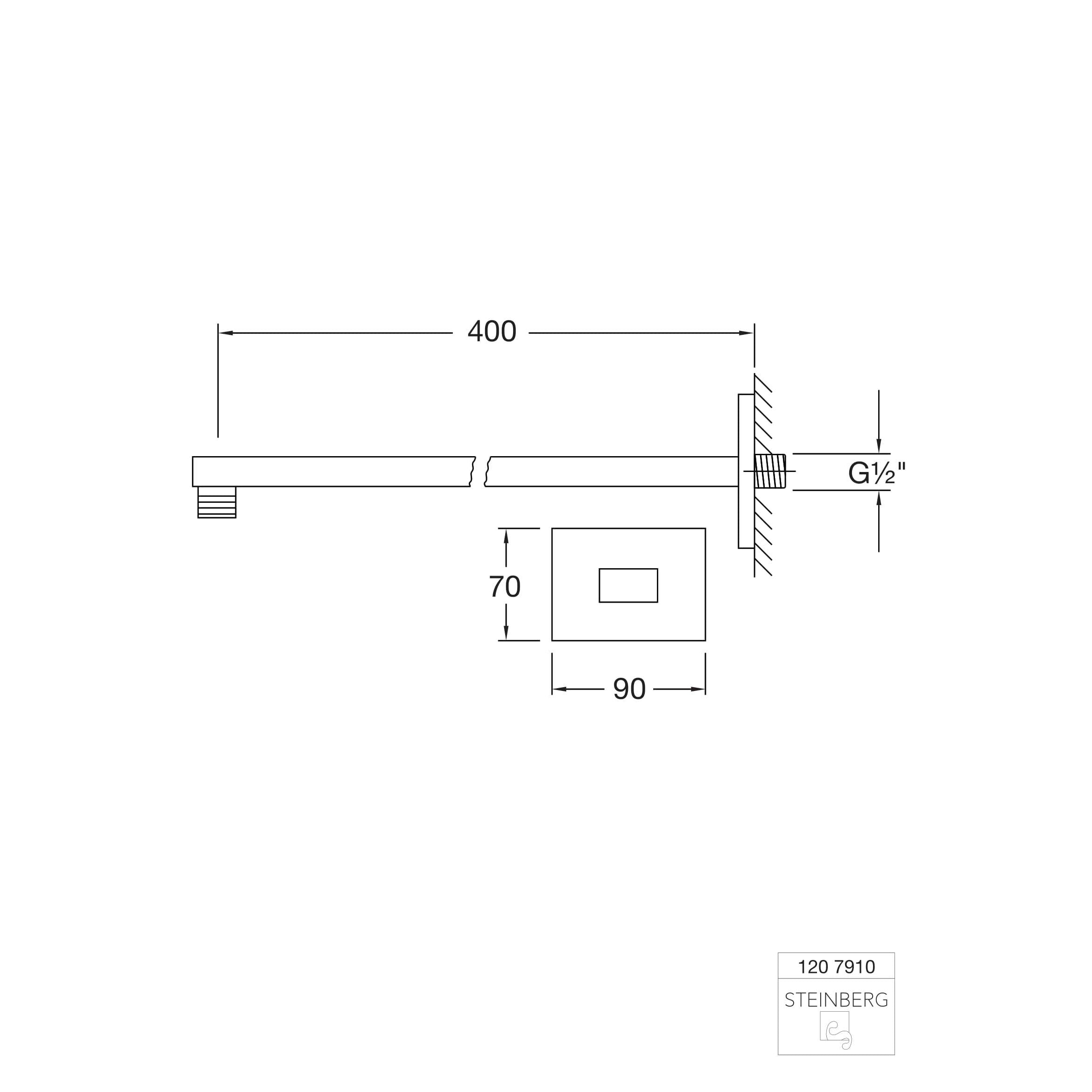 Ramię deszczownicy Steinberg Seria 120 7910, montaż ścienny