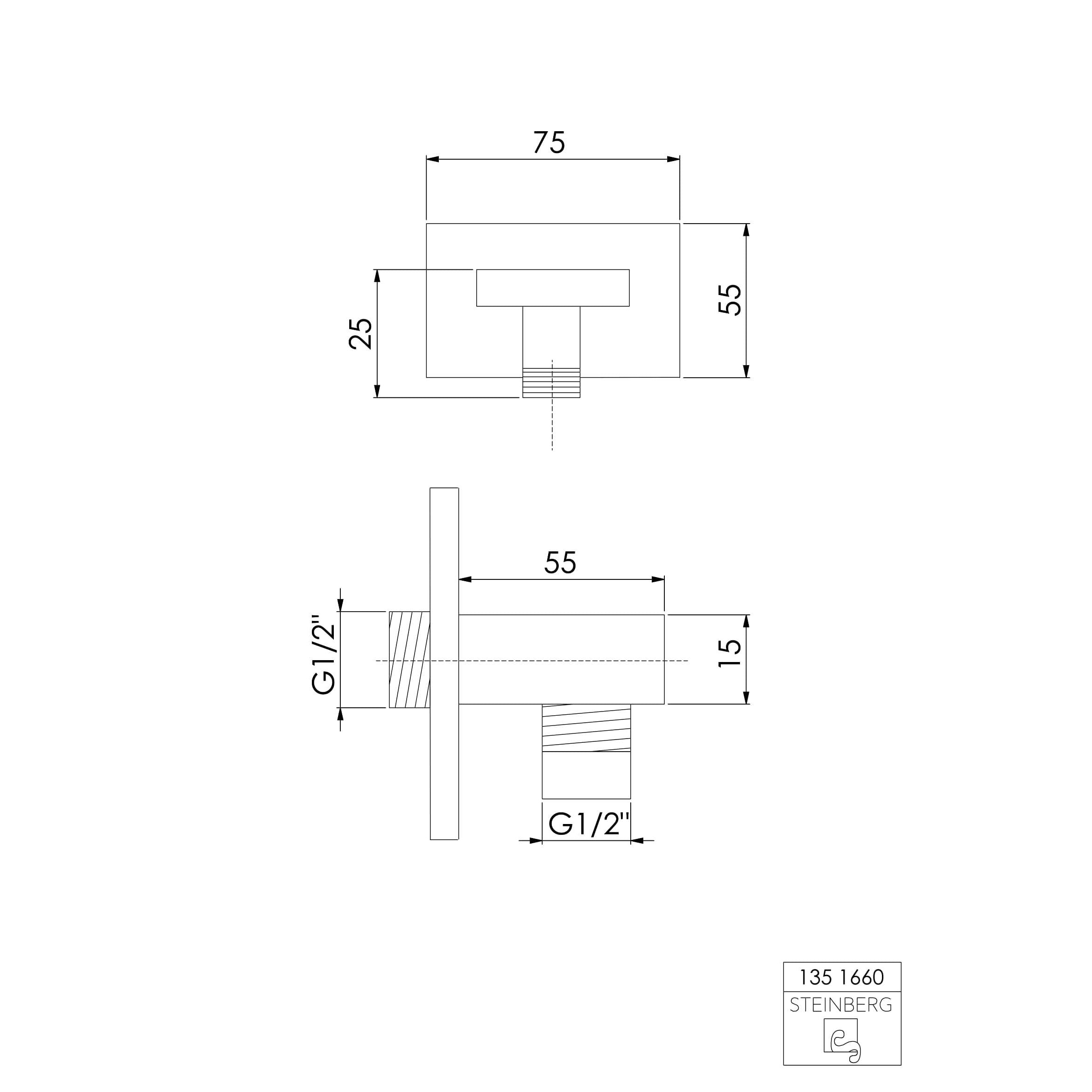 Przyłącze kątowe 1/2" Steinberg Seria 135 1660, kolory