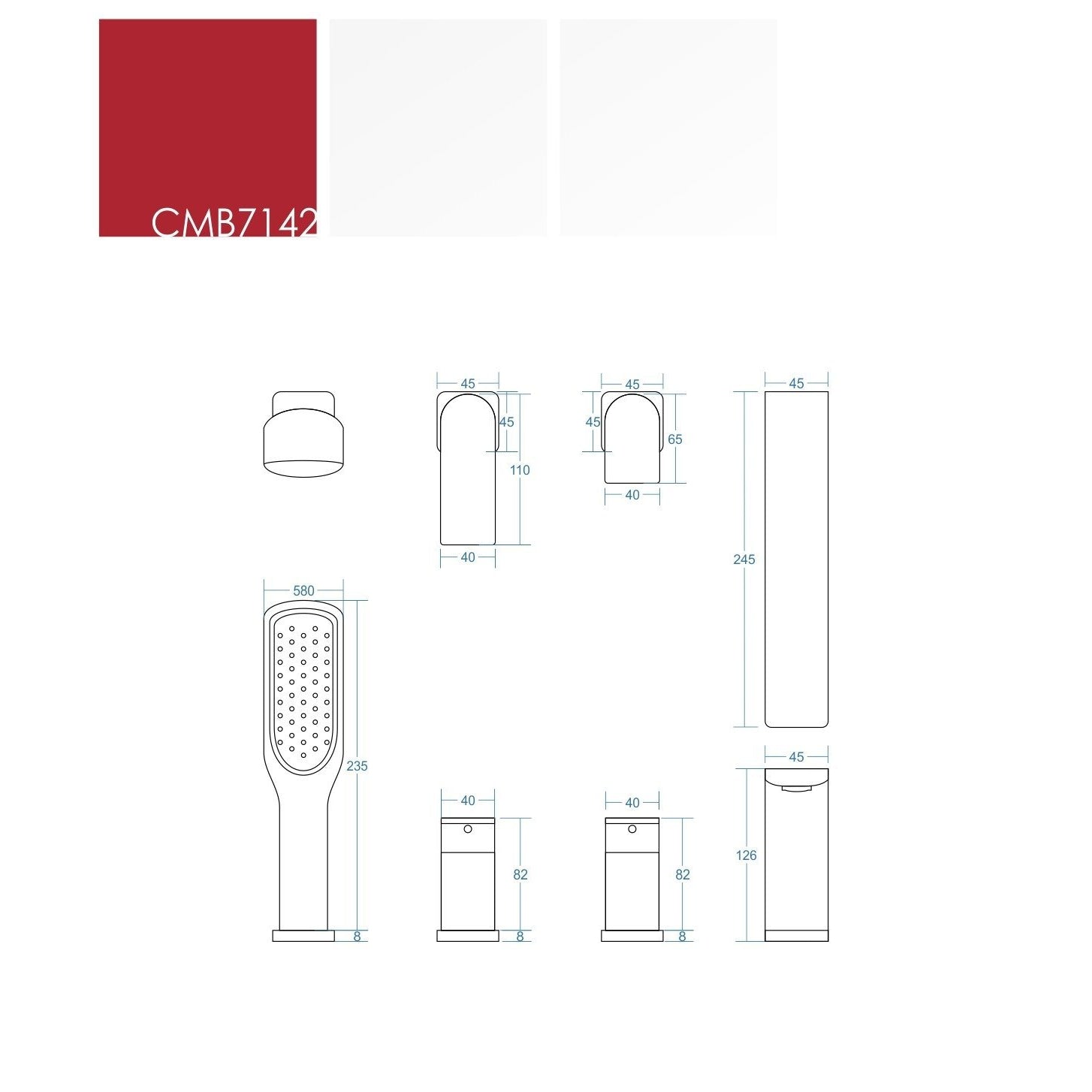 Bateria wannowa otworowa Corsan CMB7142CH Trino chromowana - Frapeti