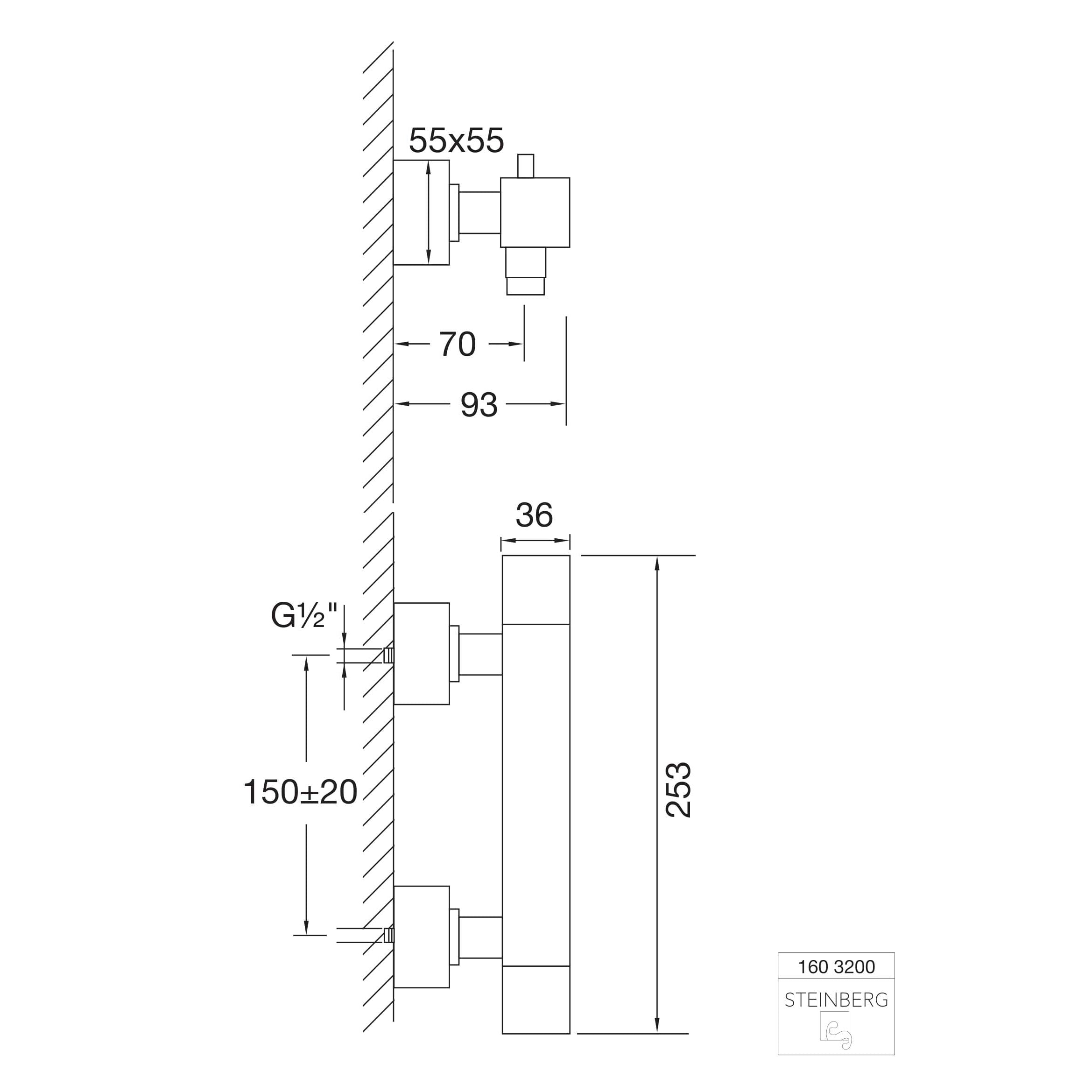 Bateria prysznicowa Steinberg Seria 160 3200, termostat