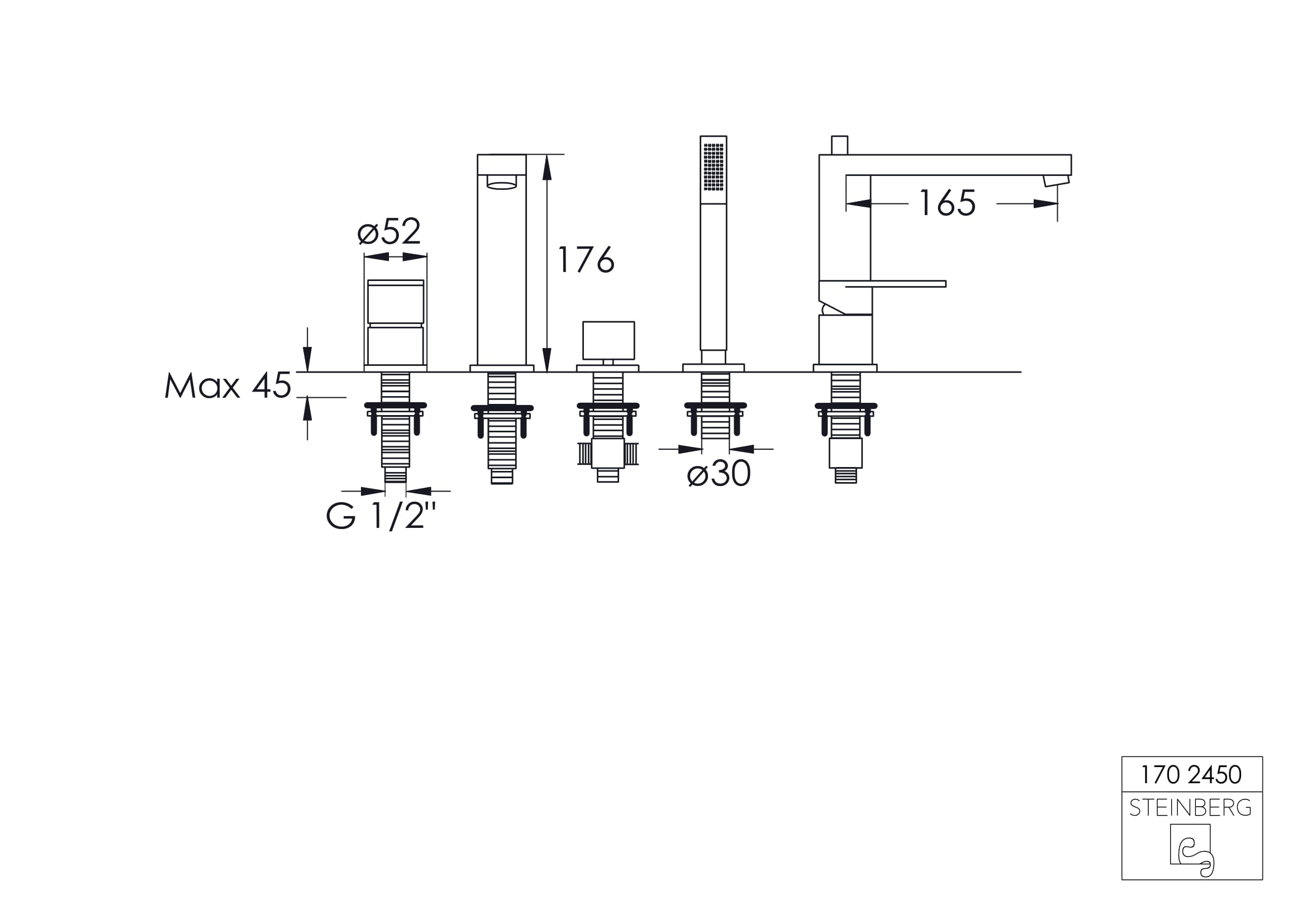 Bateria wannowa 4-otworowa Steinberg Seria 170 2450