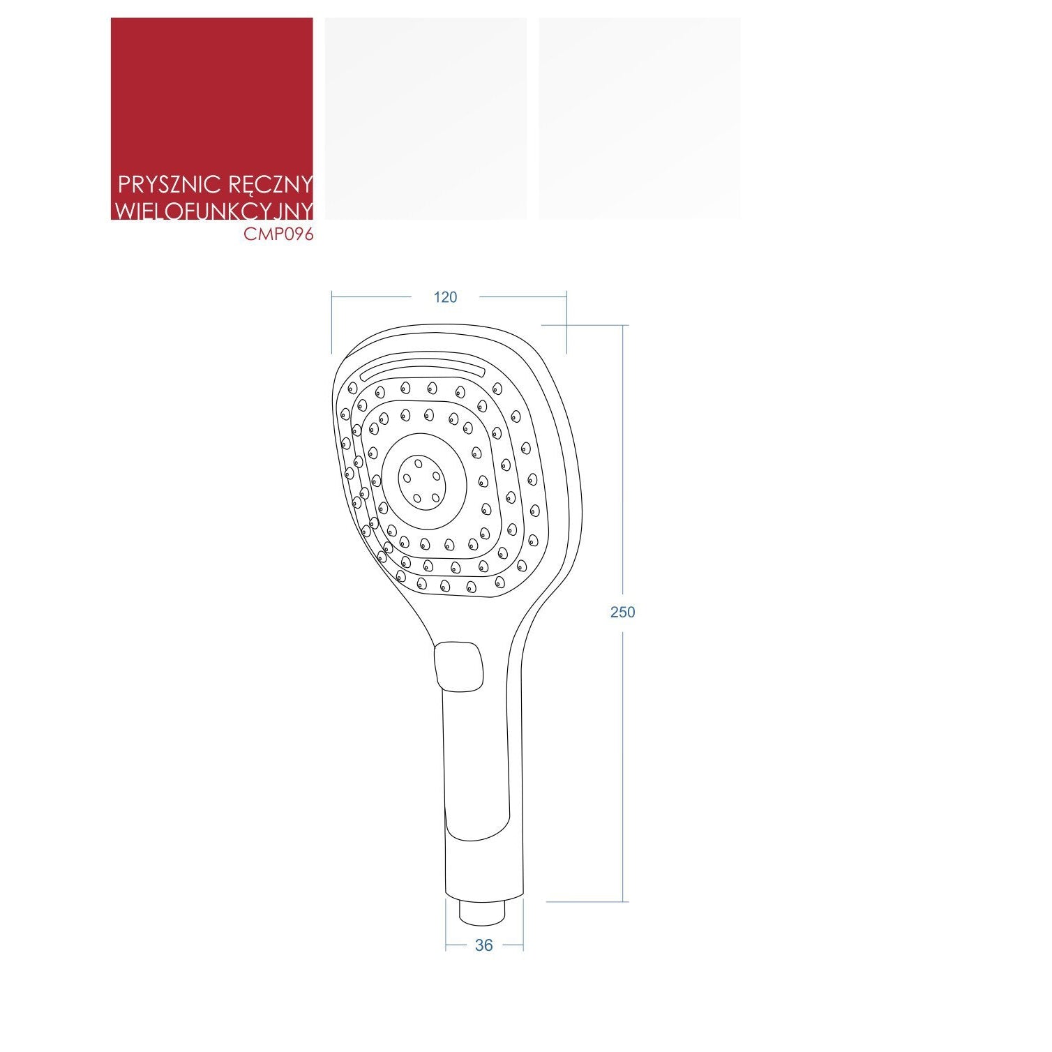 Słuchawka prysznicowa Corsan CMP096WH funkcyjna chromowana - Frapeti