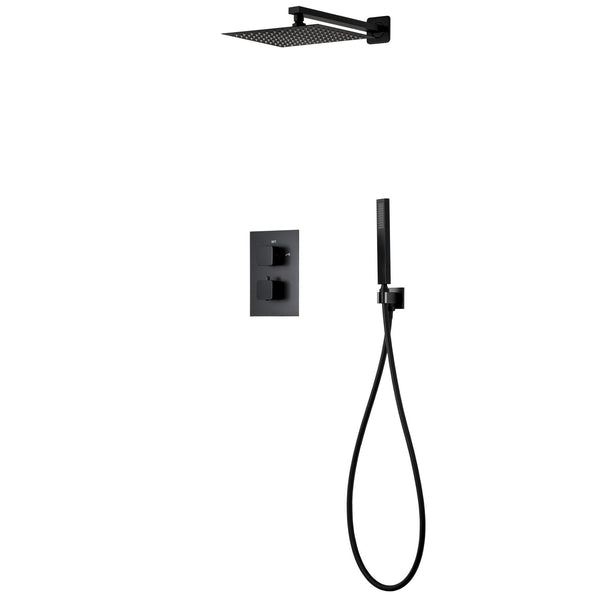 Prysznicowy zestaw podtynkowy Corsan Z01TBL czarny z termostatem - Frapeti
