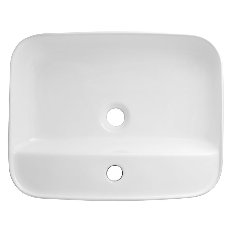 Wolnostojąca umywalka nablatowa Corsan 649896 prostokątna biała 55 x 40 x 14 cm z otworem na baterię - Frapeti