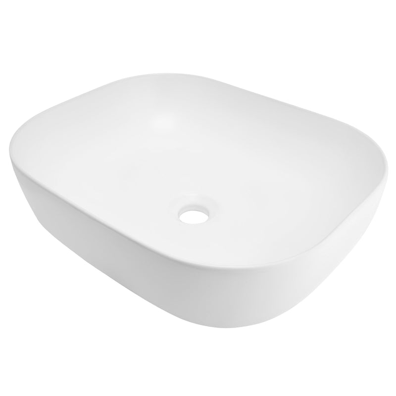 Wolnostojąca umywalka nablatowa Corsan 649919 prostokątna biała 50 x 39,5 x 14 cm - Frapeti