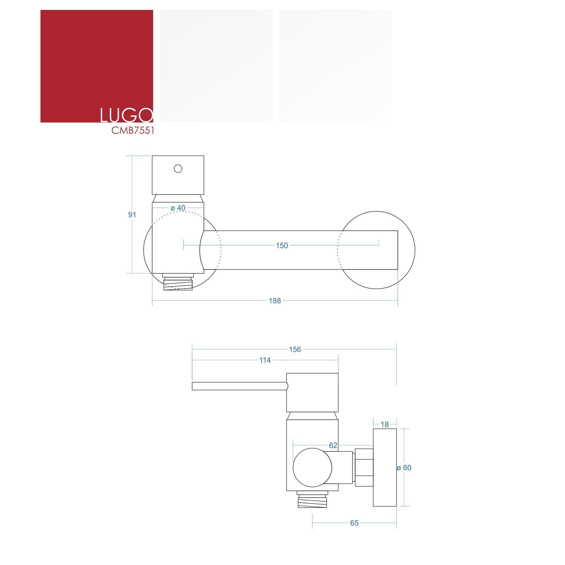 Bateria prysznicowa Corsan CMB7551BL Lugo czarna - Frapeti