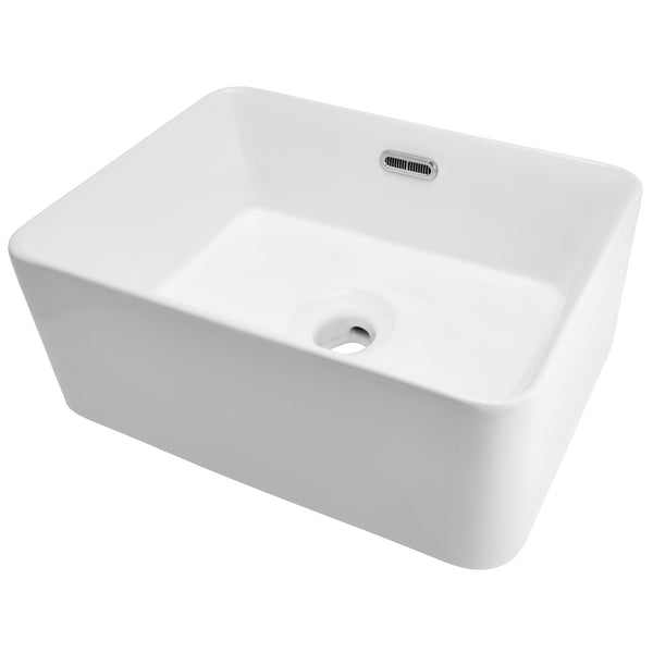 Wolnostojąca umywalka nablatowa Corsan 649957 prostokątna biała 40 x 30 x 16 cm - Frapeti