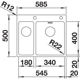 Zlewozmywak BLANCO Andano 340/180-IF/A z korkiem automatycznym