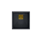Zlewozmywak granitowy Quadron DAVID 40 GraniteQ black diamond - czarny elementy miedziane / stalowe / złote