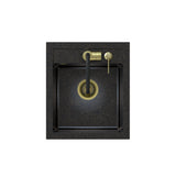 Zlewozmywak granitowy czarny opalizacja złota Steiner ART JOHNNY 100 z baterią Maggie, syfonem i dozownikiem/zaślepką
