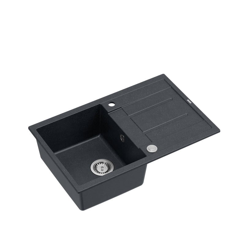 Zlewozmywak granitowy Quadron MORGAN 111 GraniteQ black diamond Push To Open - czarny