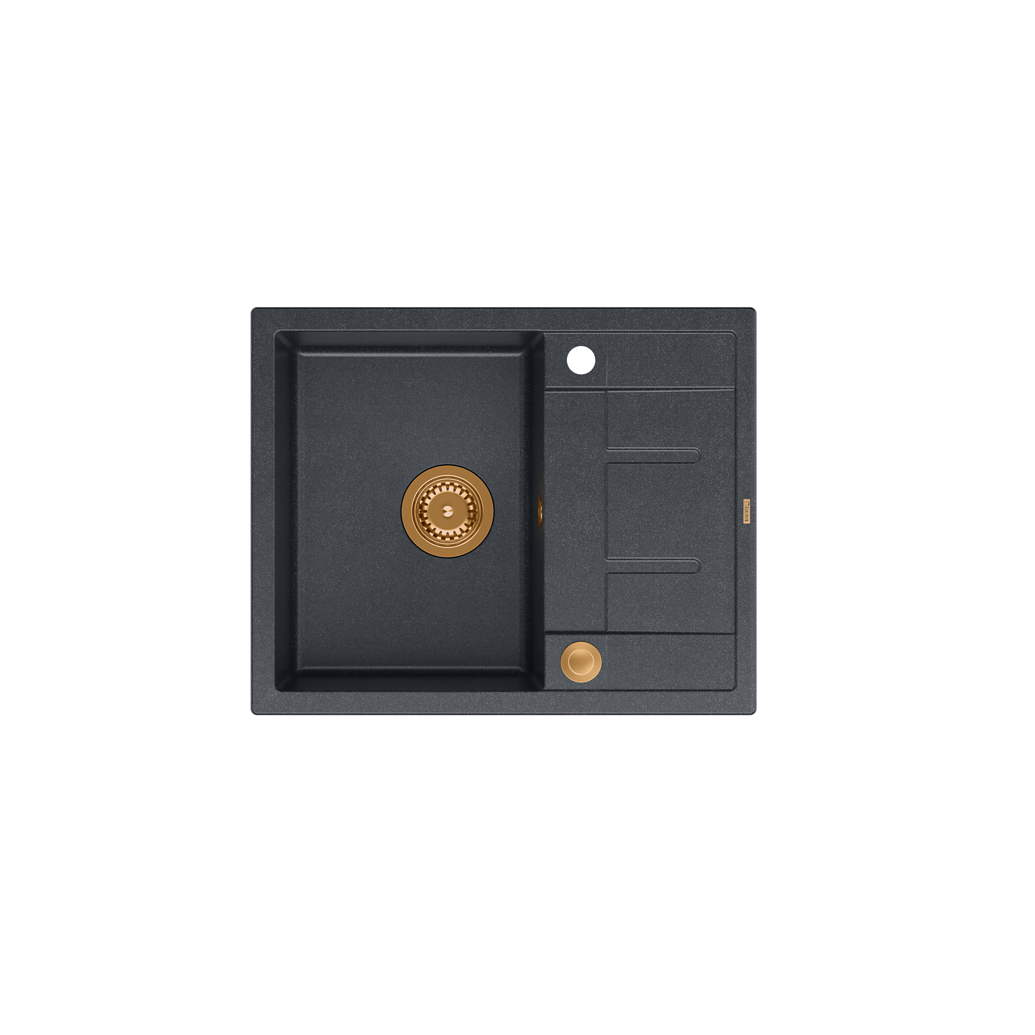 Zlewozmywak granitowy Quadron MORGAN 116 GraniteQ black diamond z Push To Open - czarny