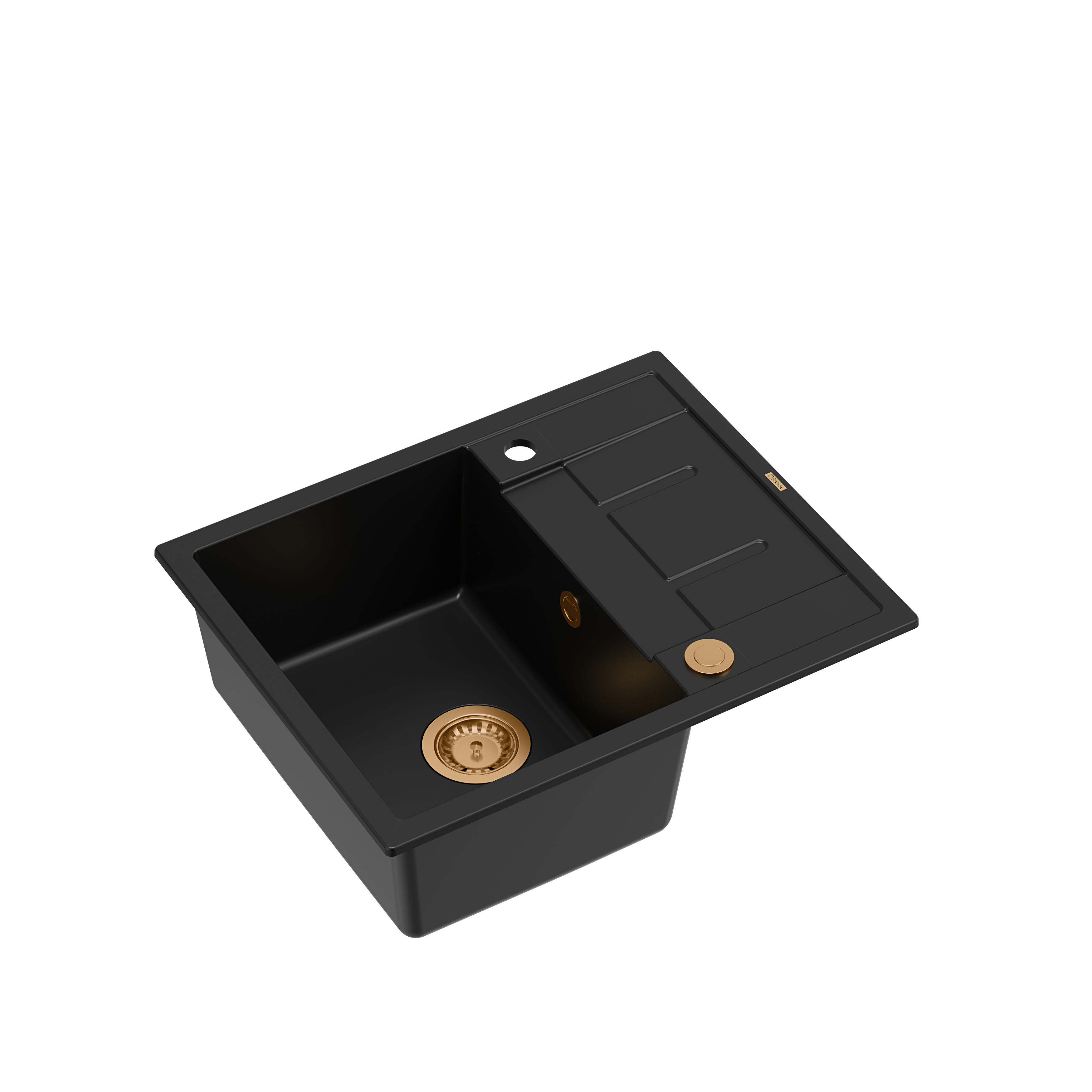 Zlewozmywak granitowy Quadron MORGAN 116 GraniteQ  pure carbon z Push To Open - czarny
