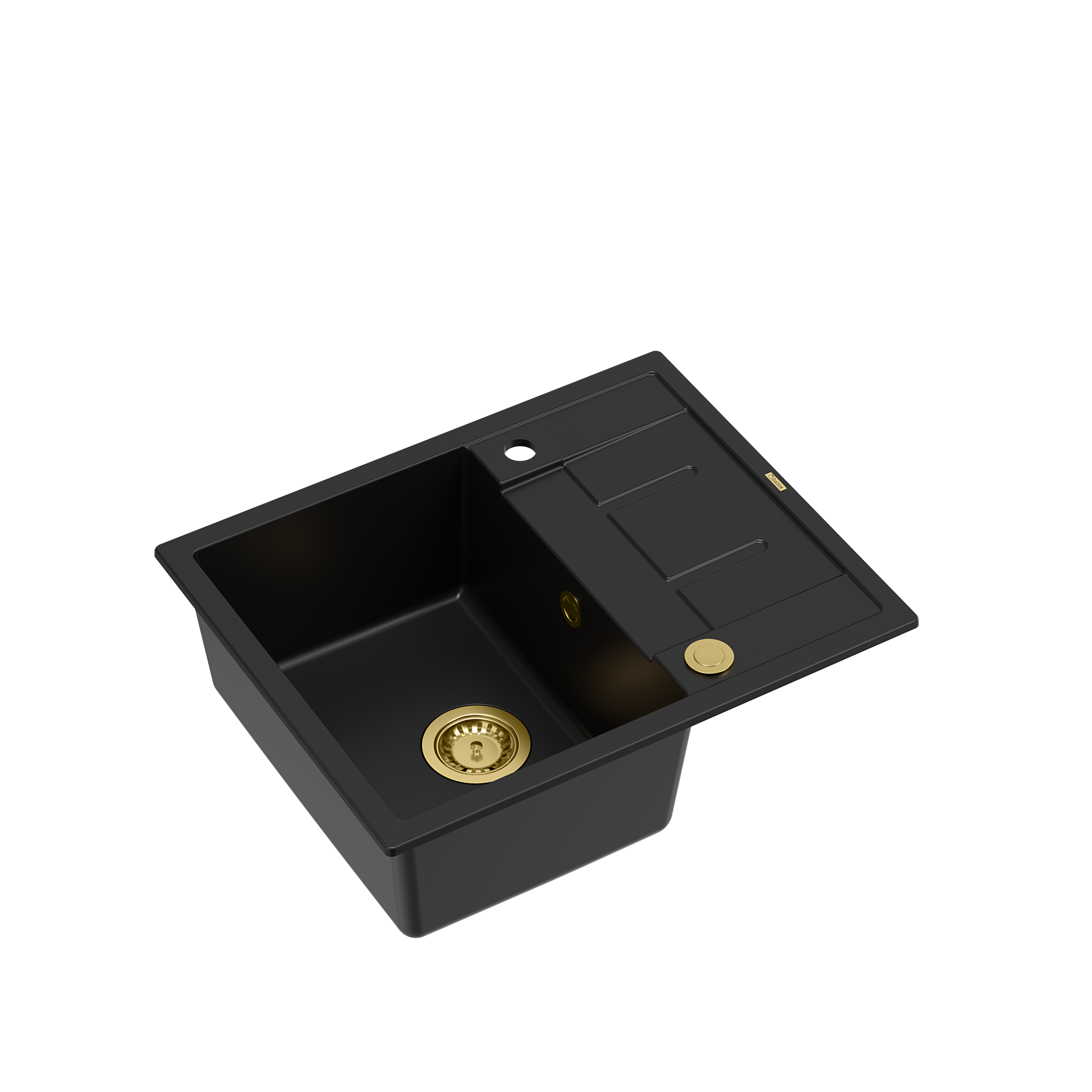 Zlewozmywak granitowy Quadron MORGAN 116 GraniteQ  pure carbon z Push To Open - czarny