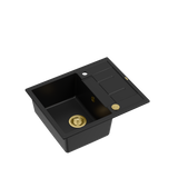 Zlewozmywak granitowy Quadron MORGAN 116 GraniteQ  pure carbon z Push To Open - czarny