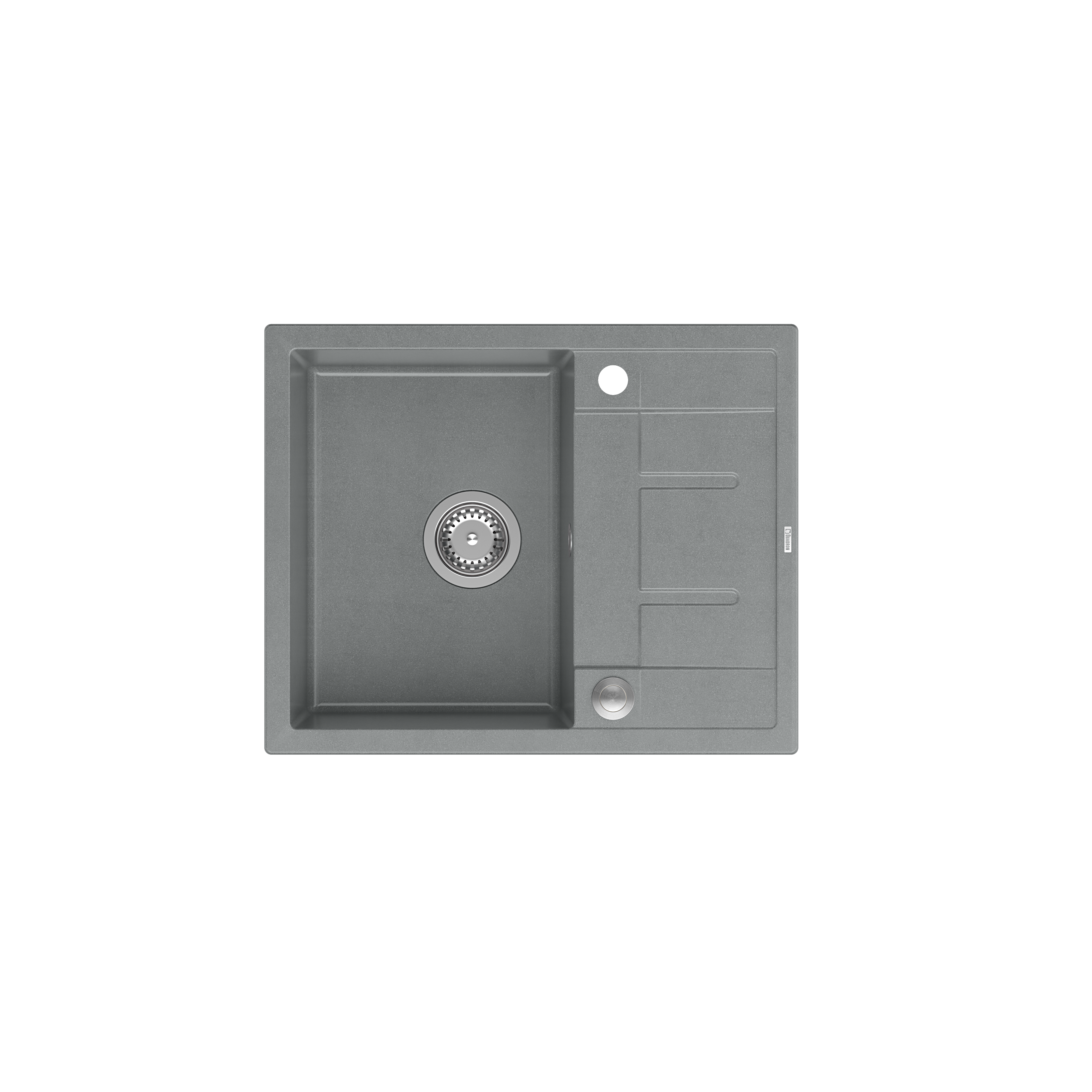 Zlewozmywak granitowy Quadron MORGAN 116 GraniteQ silver stone z Push To Open - szary