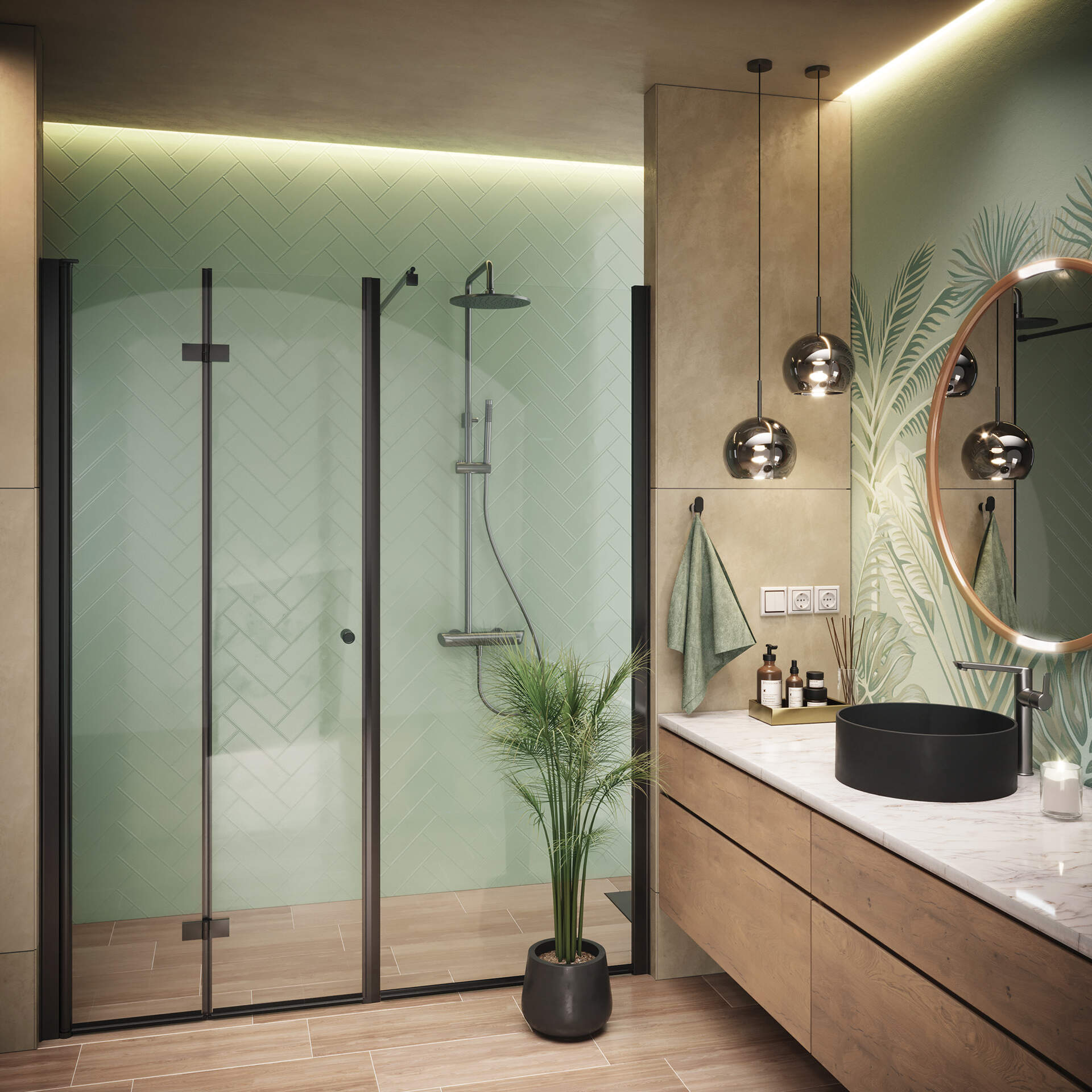 Ścianka prysznicowa / walk-in systemu Kerria Plus 80 cm Deante Kerria Plus KTS_N38P 4