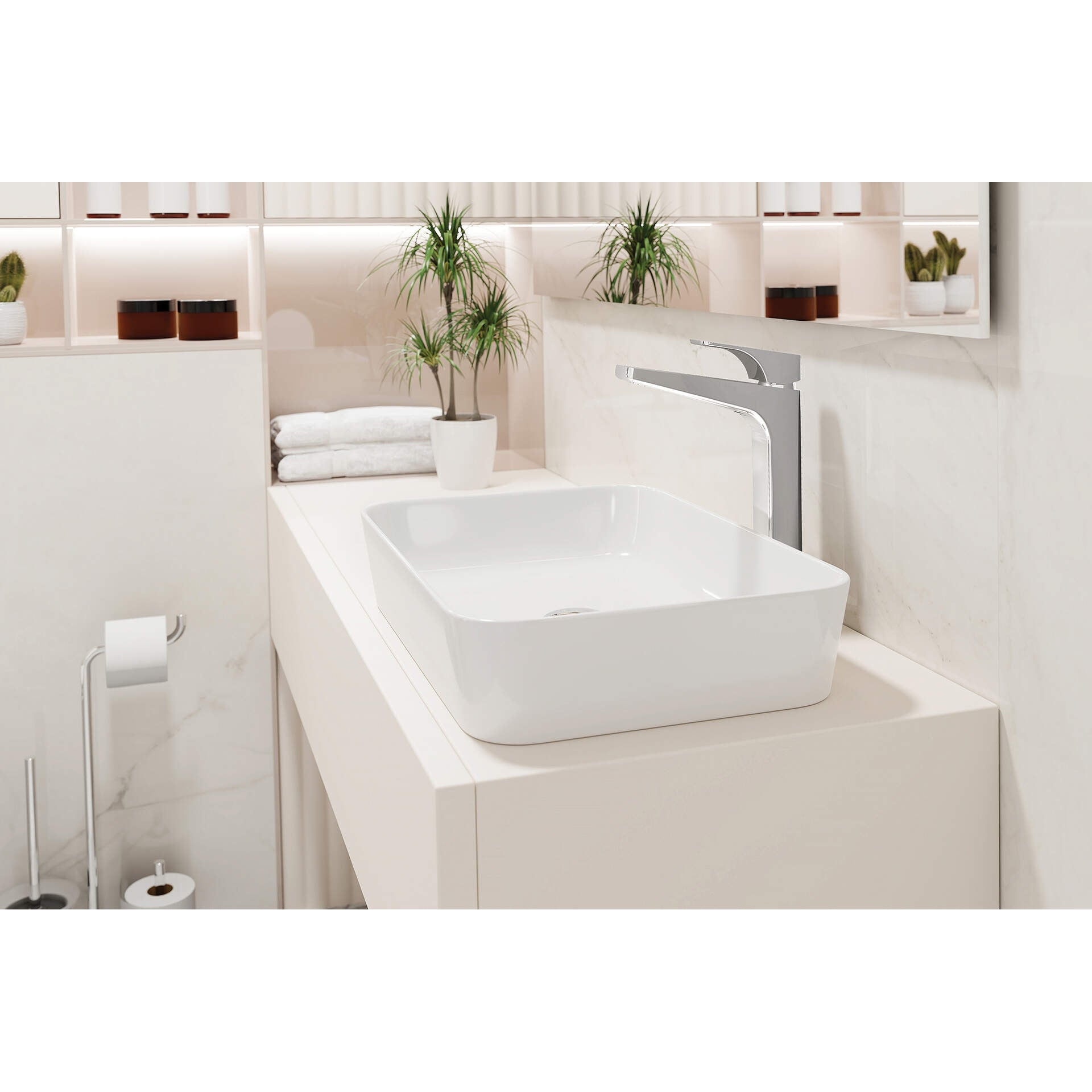 Umywalka ceramiczna stawiana na blat Deante Hiacynt New CDY_6U5S 6