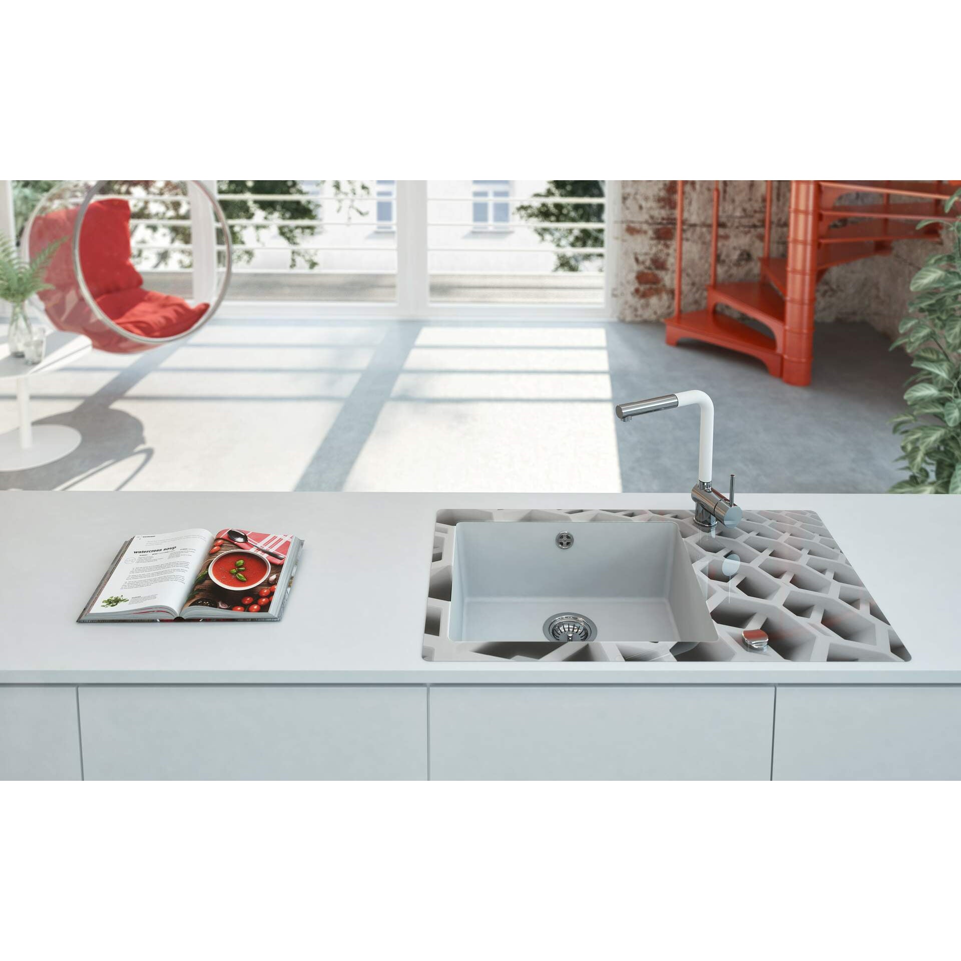 Bateria kuchenna z wyciąganą wylewką Deante Aster BCA_W730 5