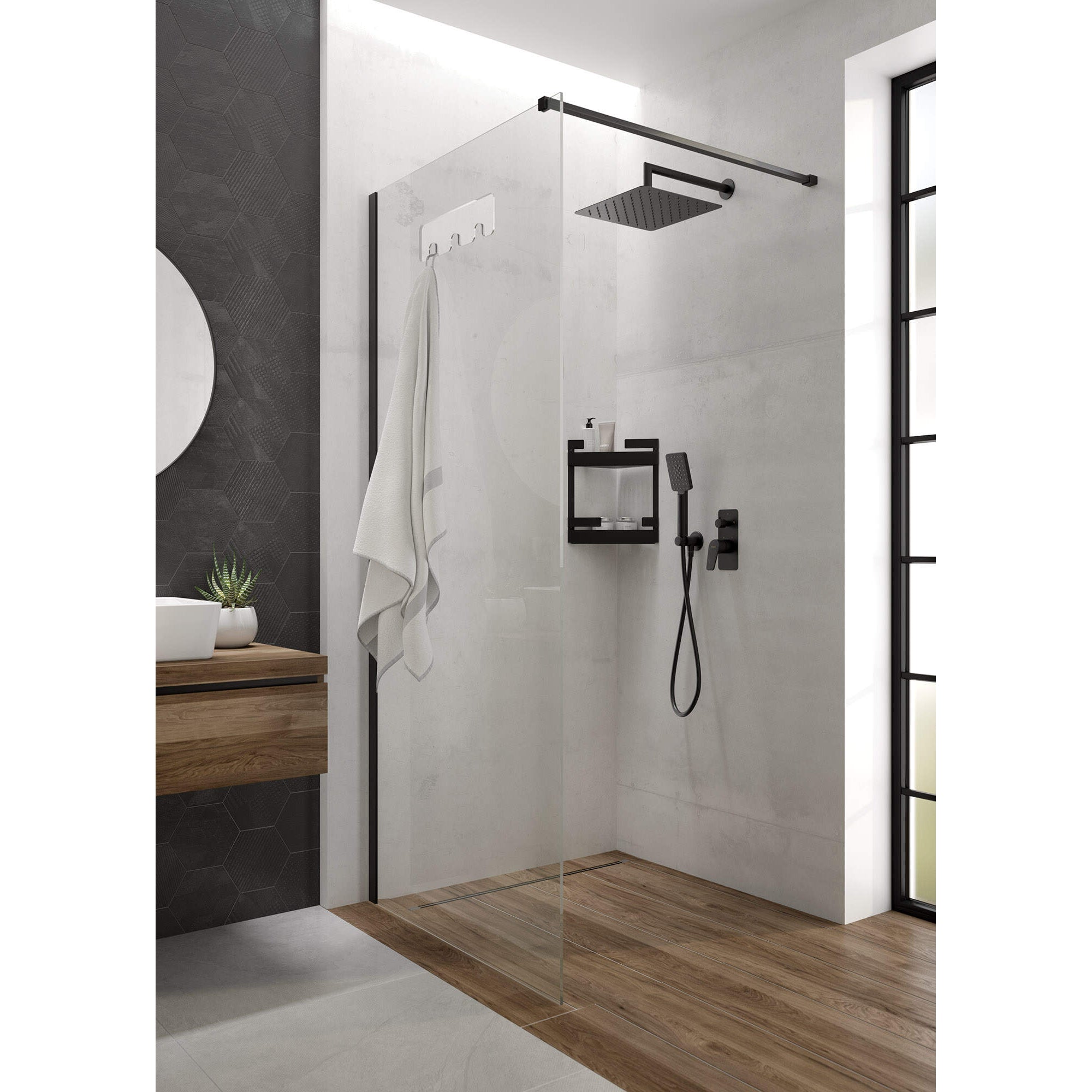 Kabina prysznicowa walk-in 90 cm Deante Mokko KQM_N39P 4