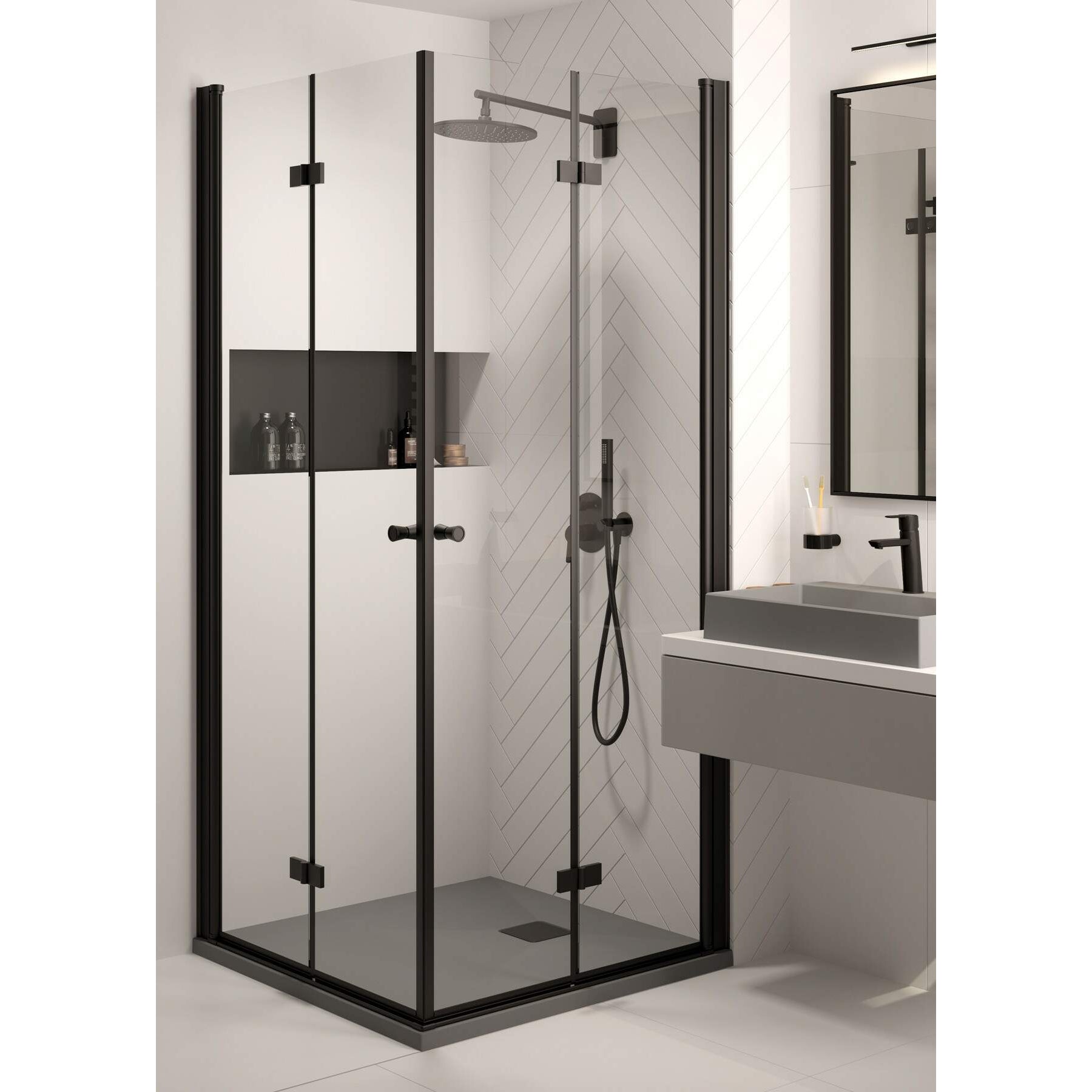 Brodzik granitowy kwadratowy 90x90 cm Deante Correo KQR_S41B 6