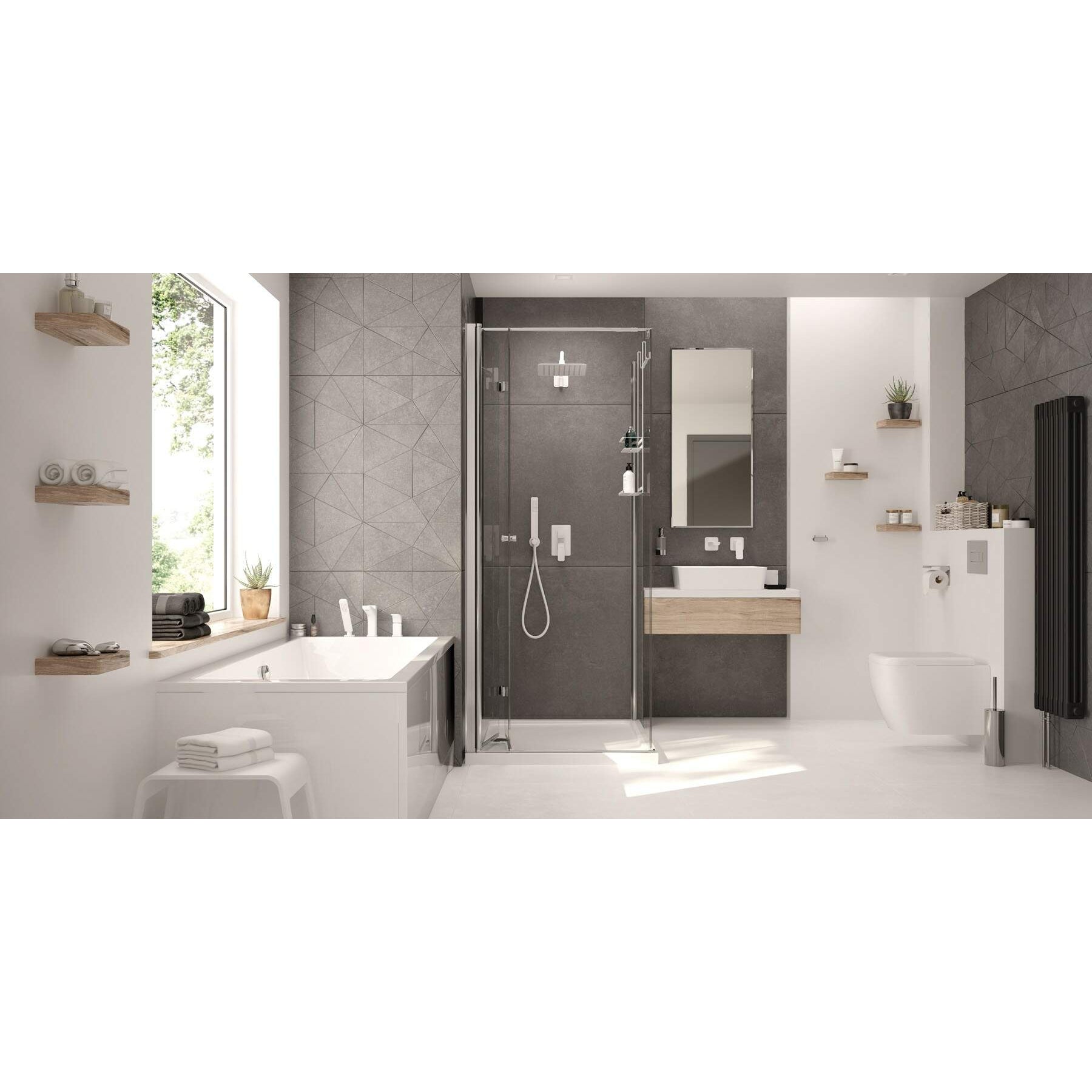 Drzwi prysznicowe systemu Kerria Plus 90 cm - składane Deante Kerria Plus KTSX041P 3